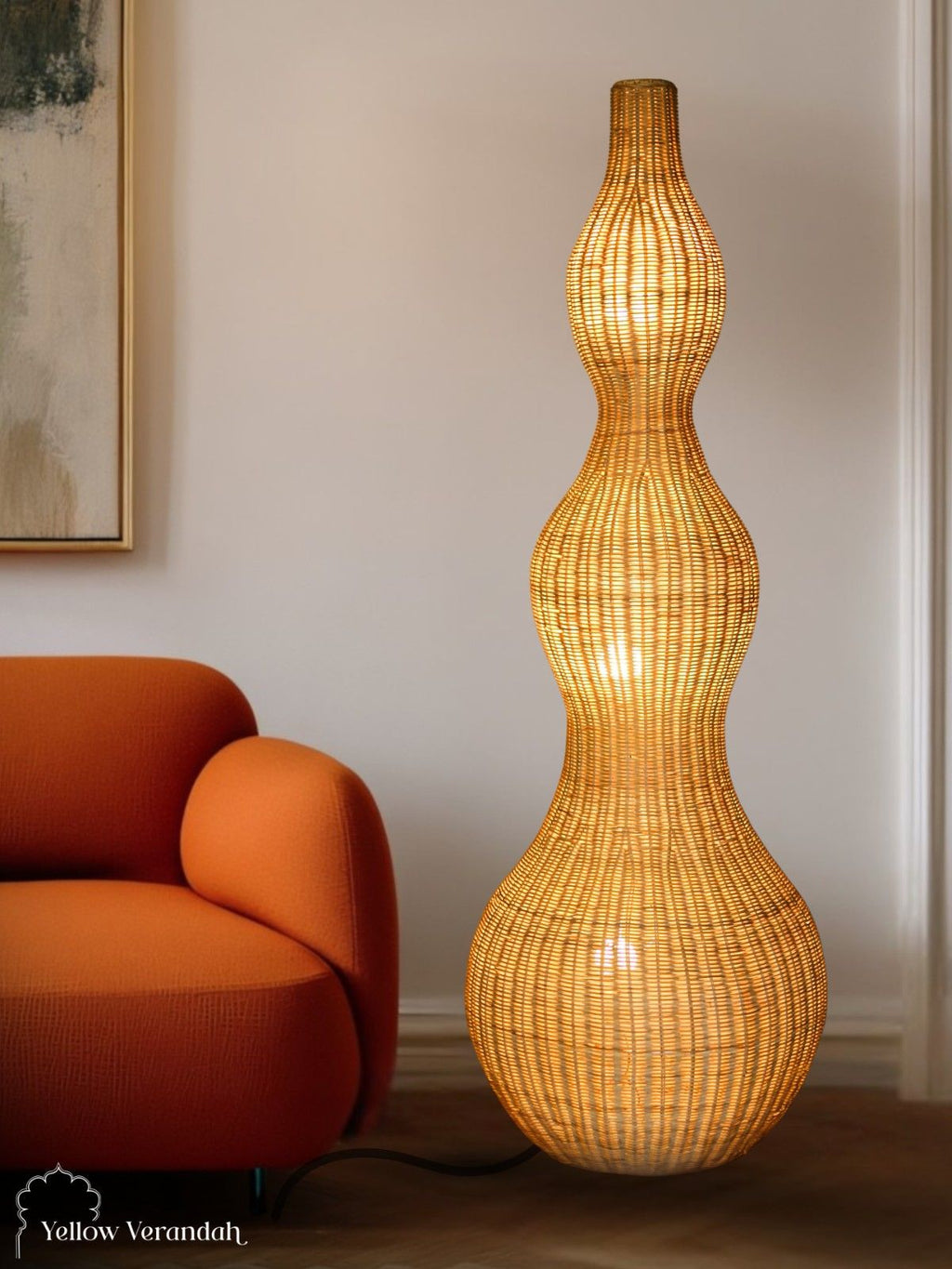 Curated visual reference: Visual Reference: Indonesian Cane Gourd Floor Lamp