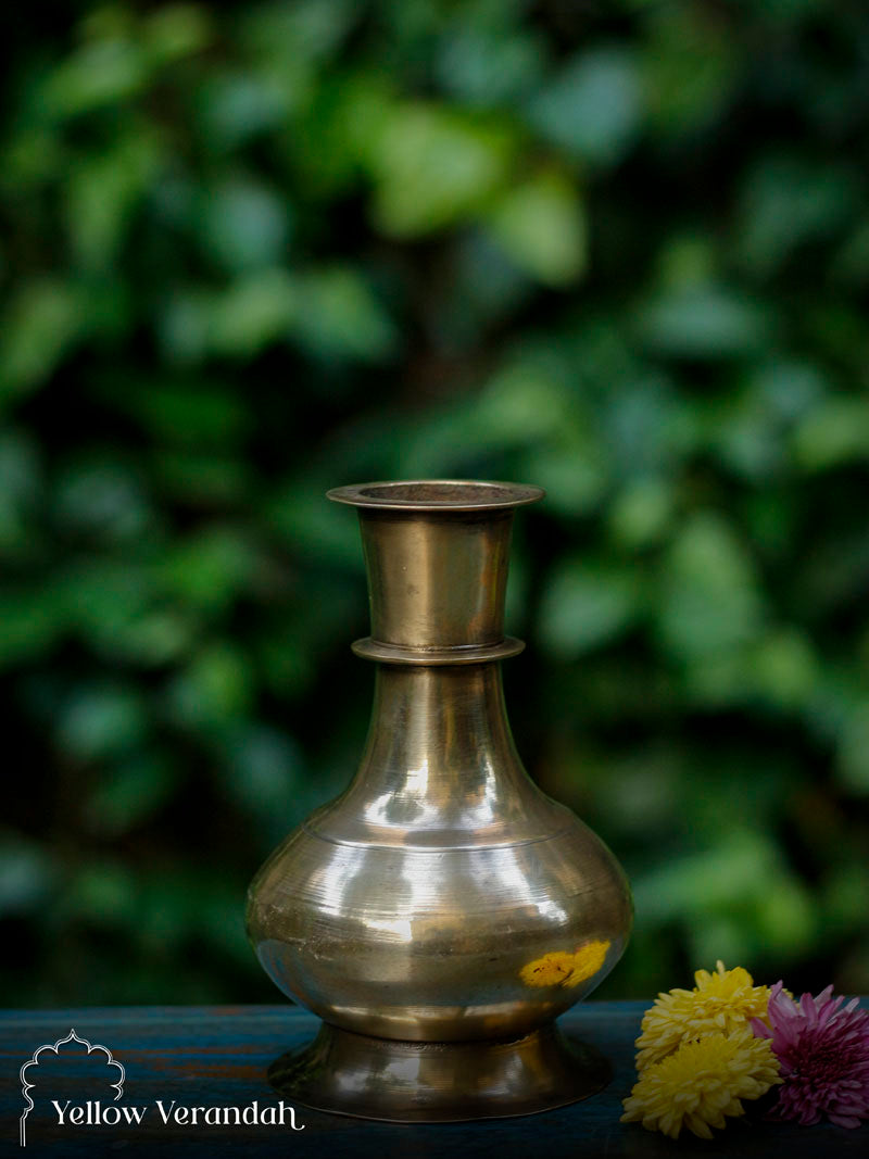 Vintage Brass Flower Vase – Yellow Verandah