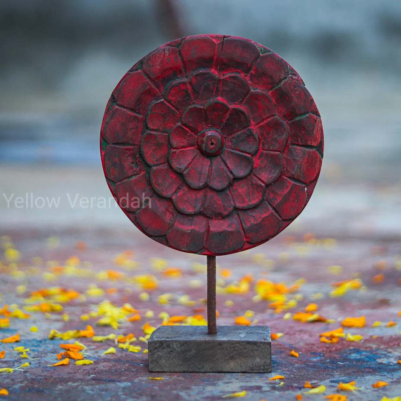 Wooden Carving Flower on Stand