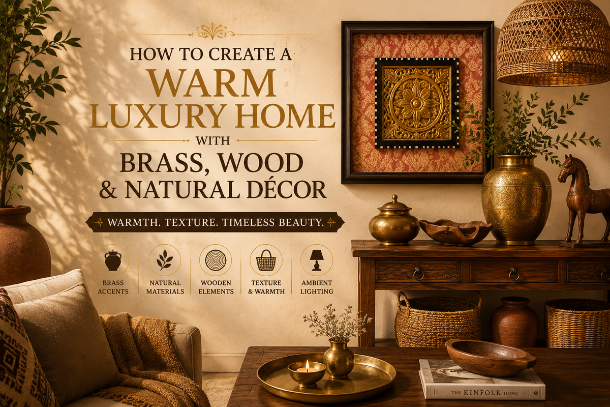 How to Create a Warm Luxury Home with Brass, Wood & Natural Décor