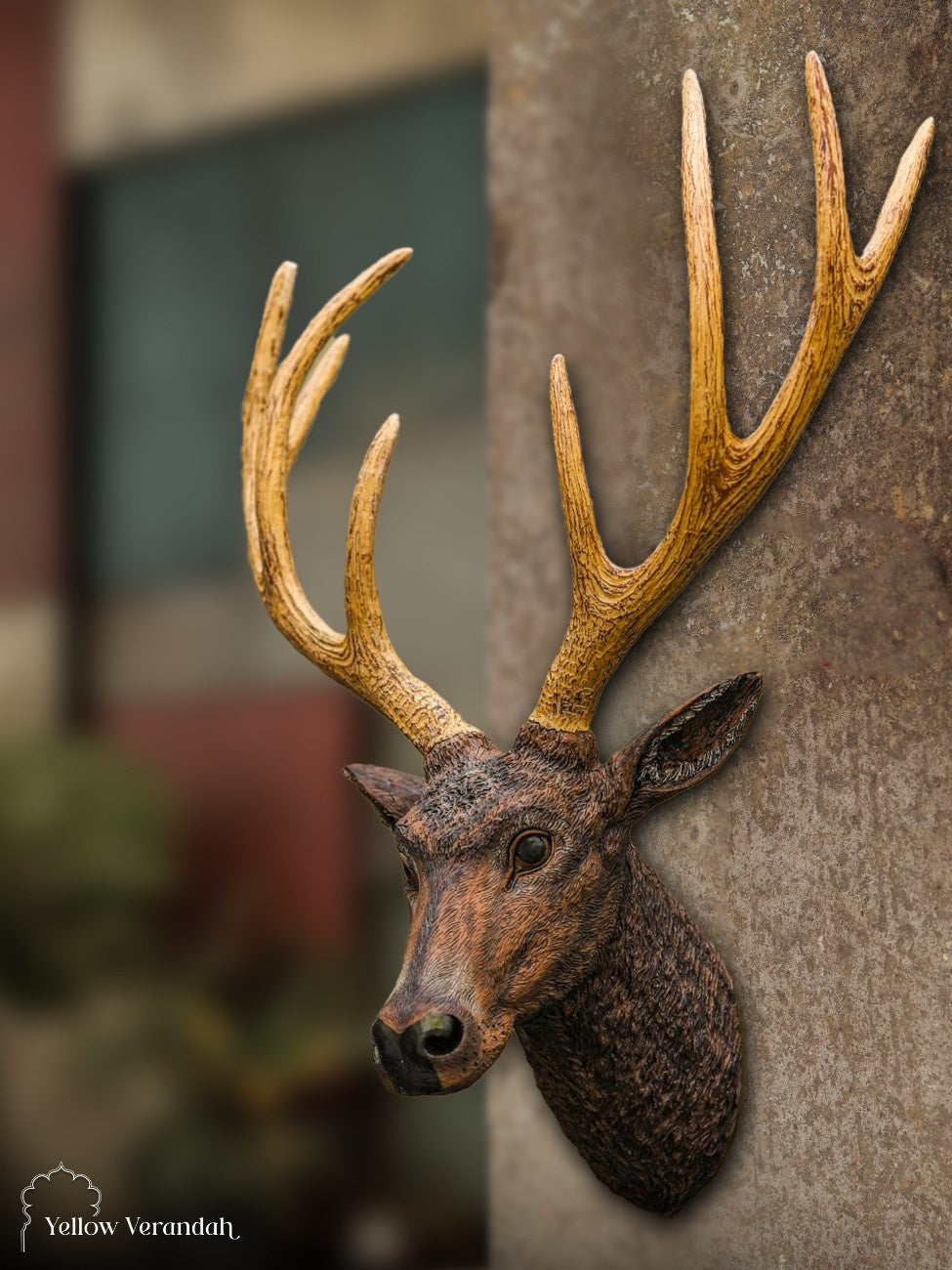 Regal Deer Head Wall Sculpture – Yellow Verandah