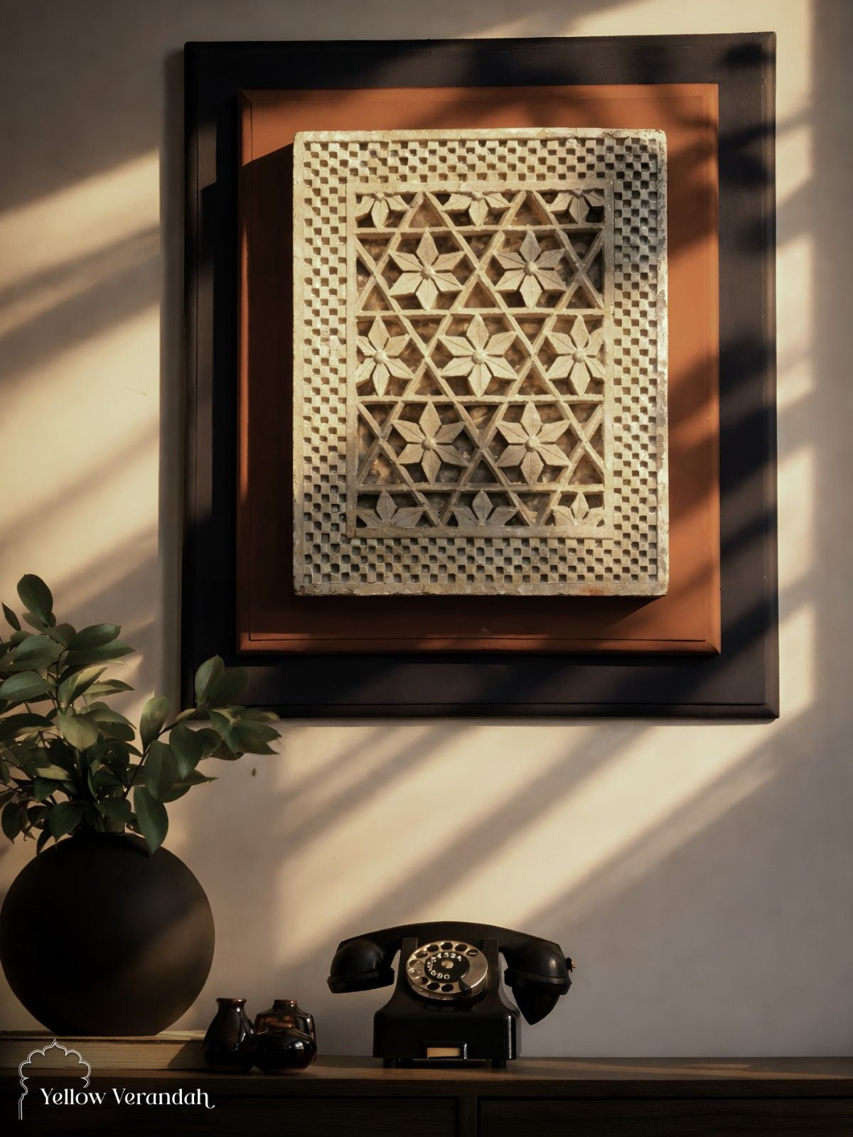 Handcarved Stone Jali Wall Frame