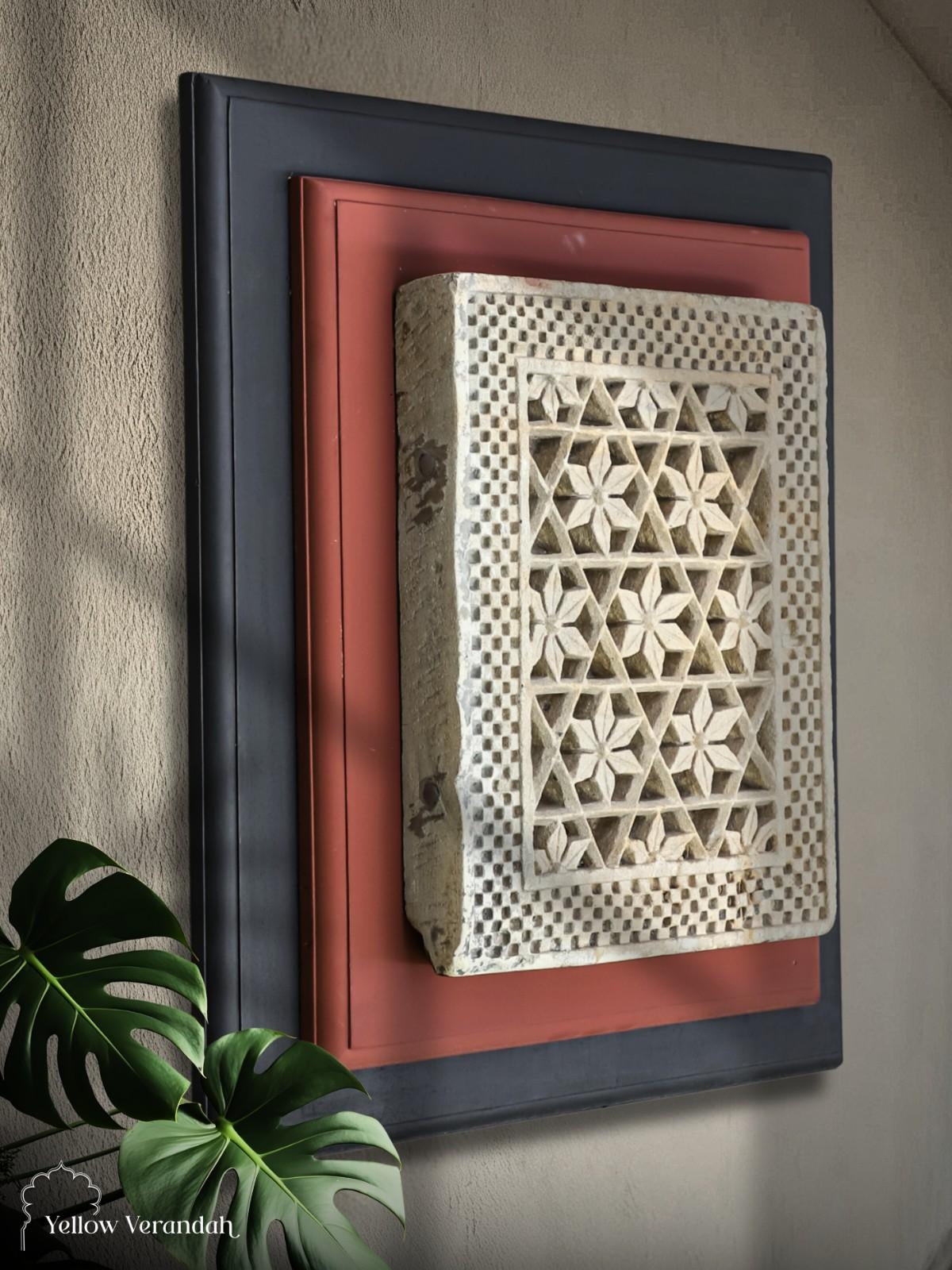 Handcarved Stone Jali Wall Frame