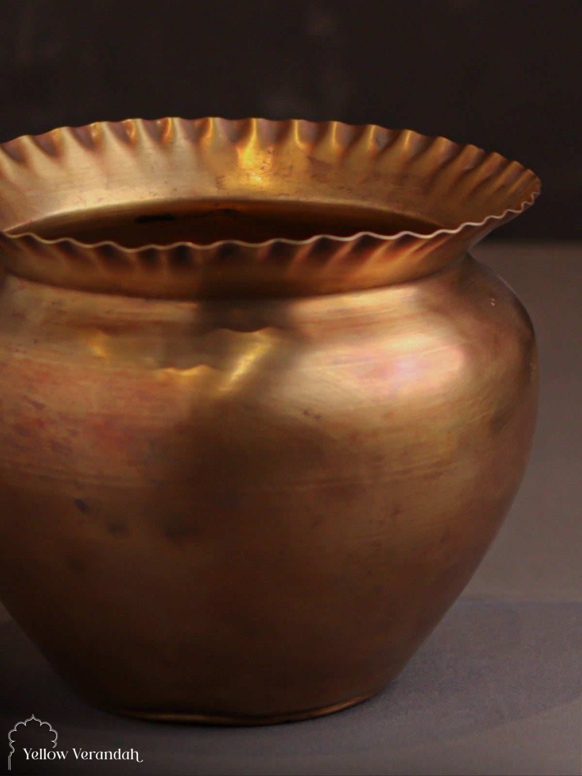 Vintage Brass Carving Planter