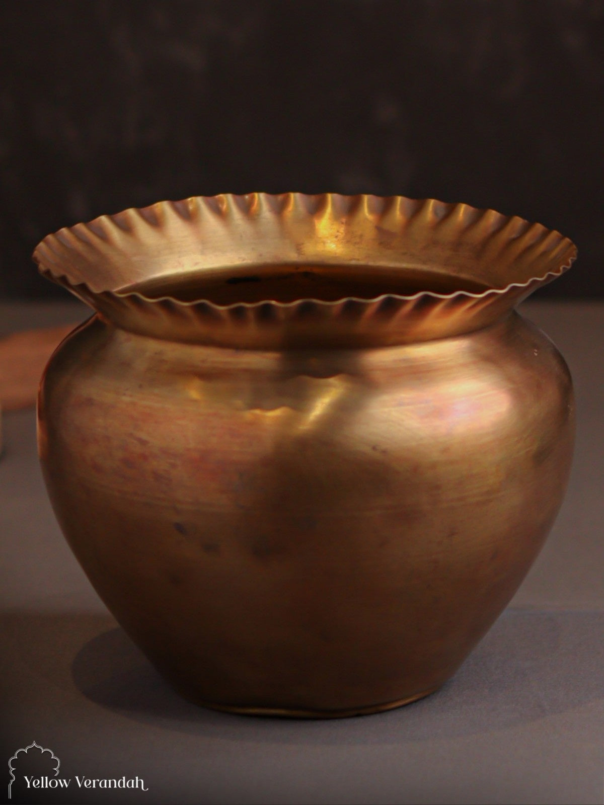 Vintage Brass Carving Planter