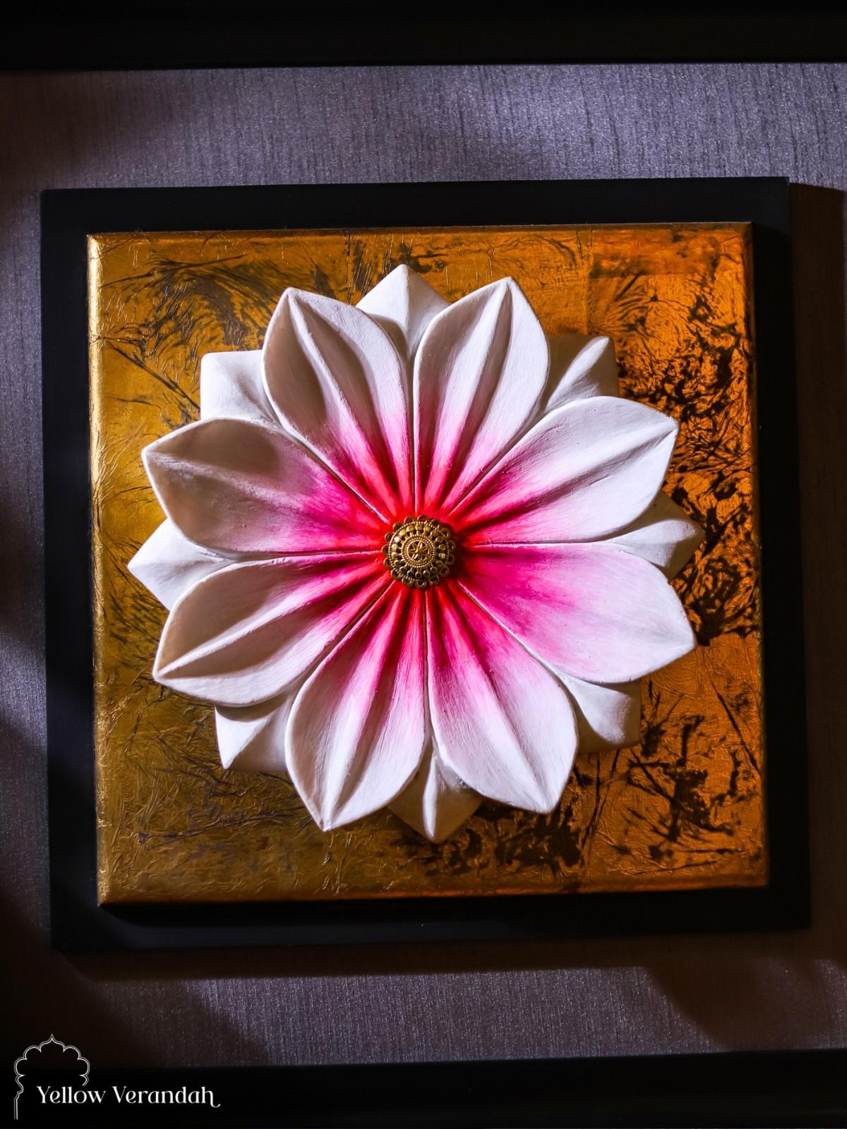 Marble Lotus Flower Wall Frame