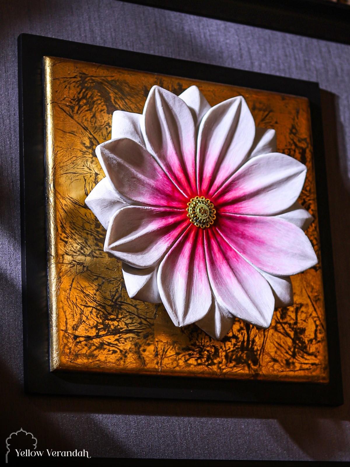 Marble Lotus Flower Wall Frame