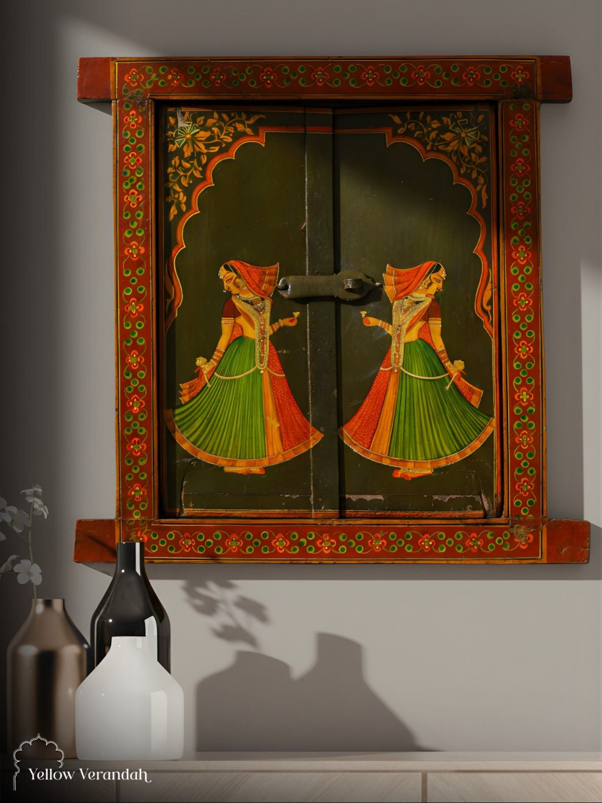 Pichwai Handpainted Wall Panel Window