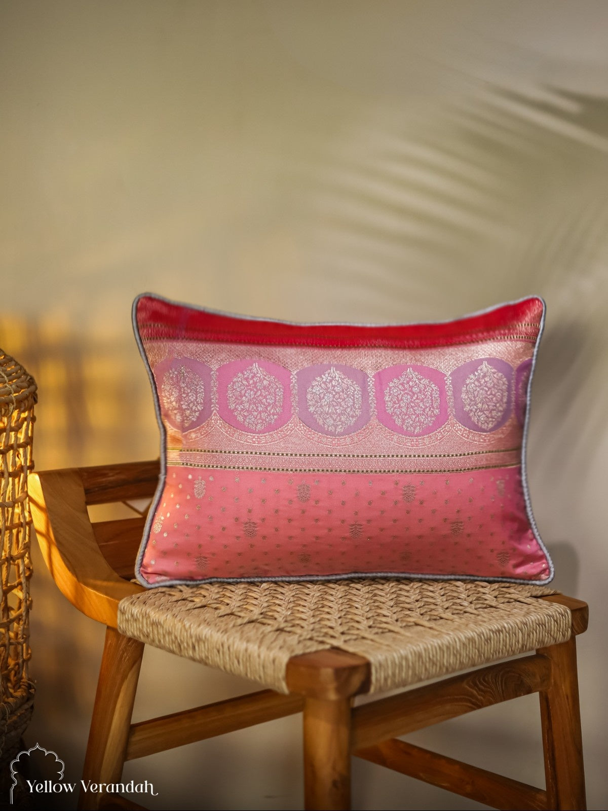 Kanchipuram Silk Cushion Cover - 18.5"x12.5"