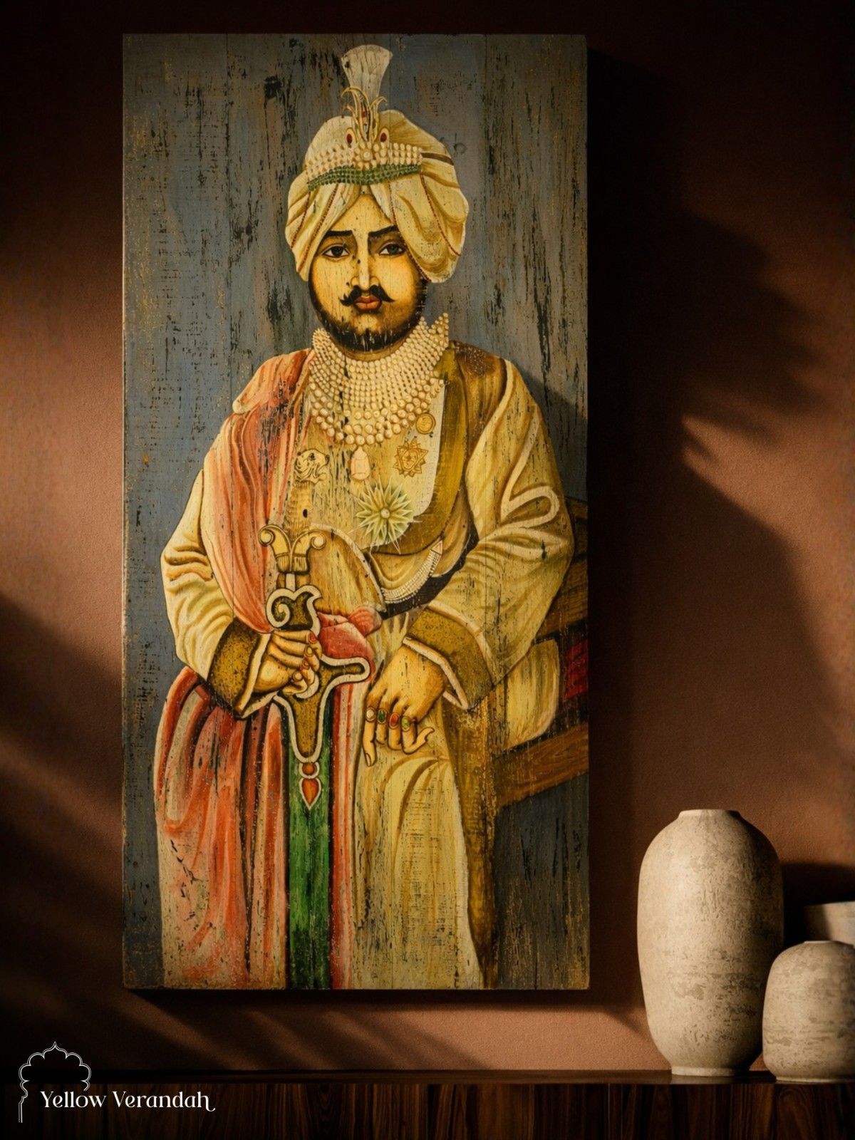 Royal Indian King Portrait Wall Decor