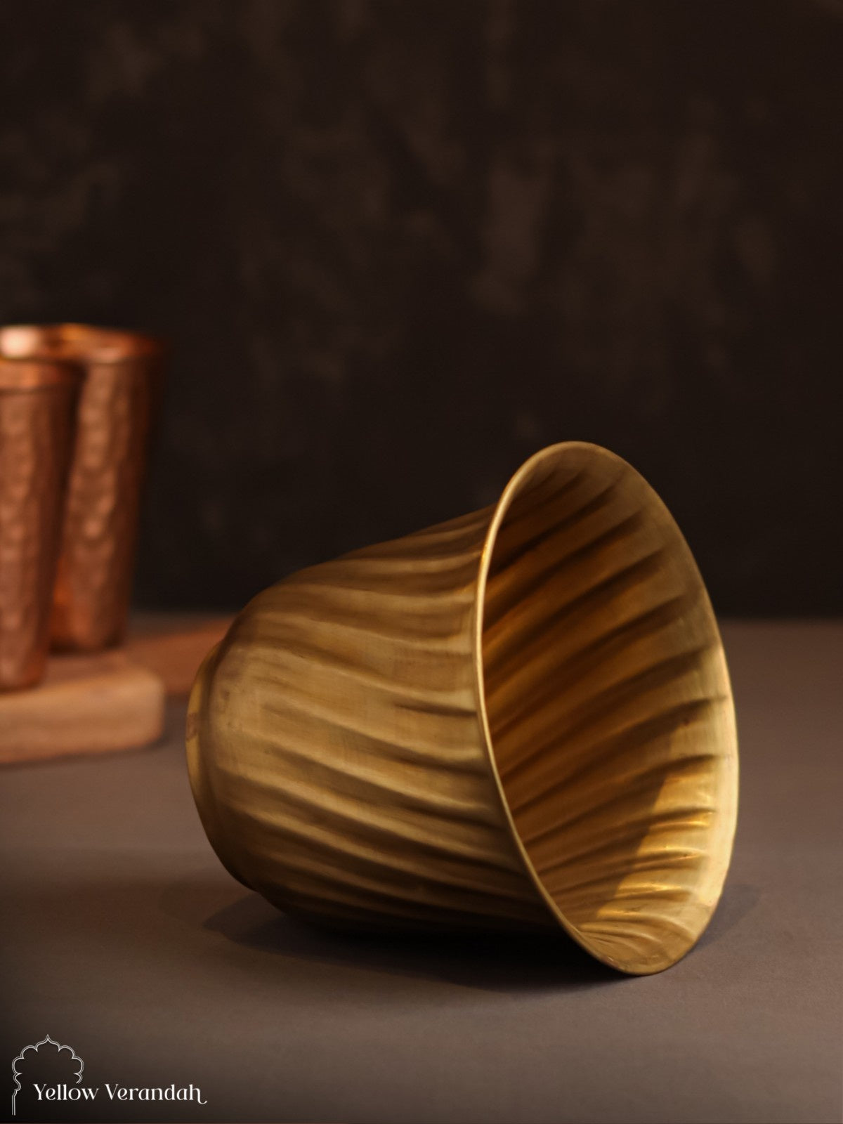 Vintage Brass Carving Planter