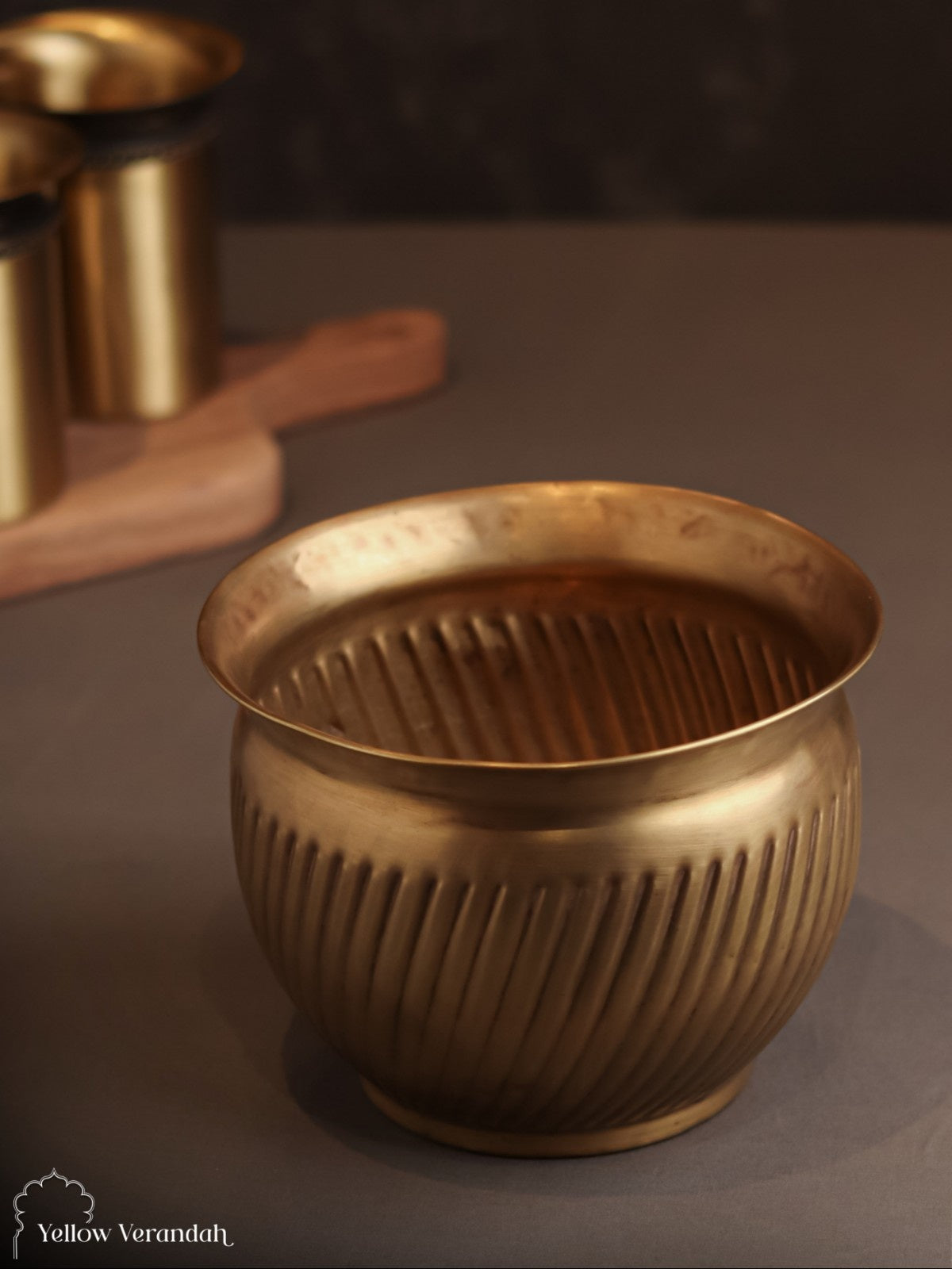 Vintage Brass Carving Planter