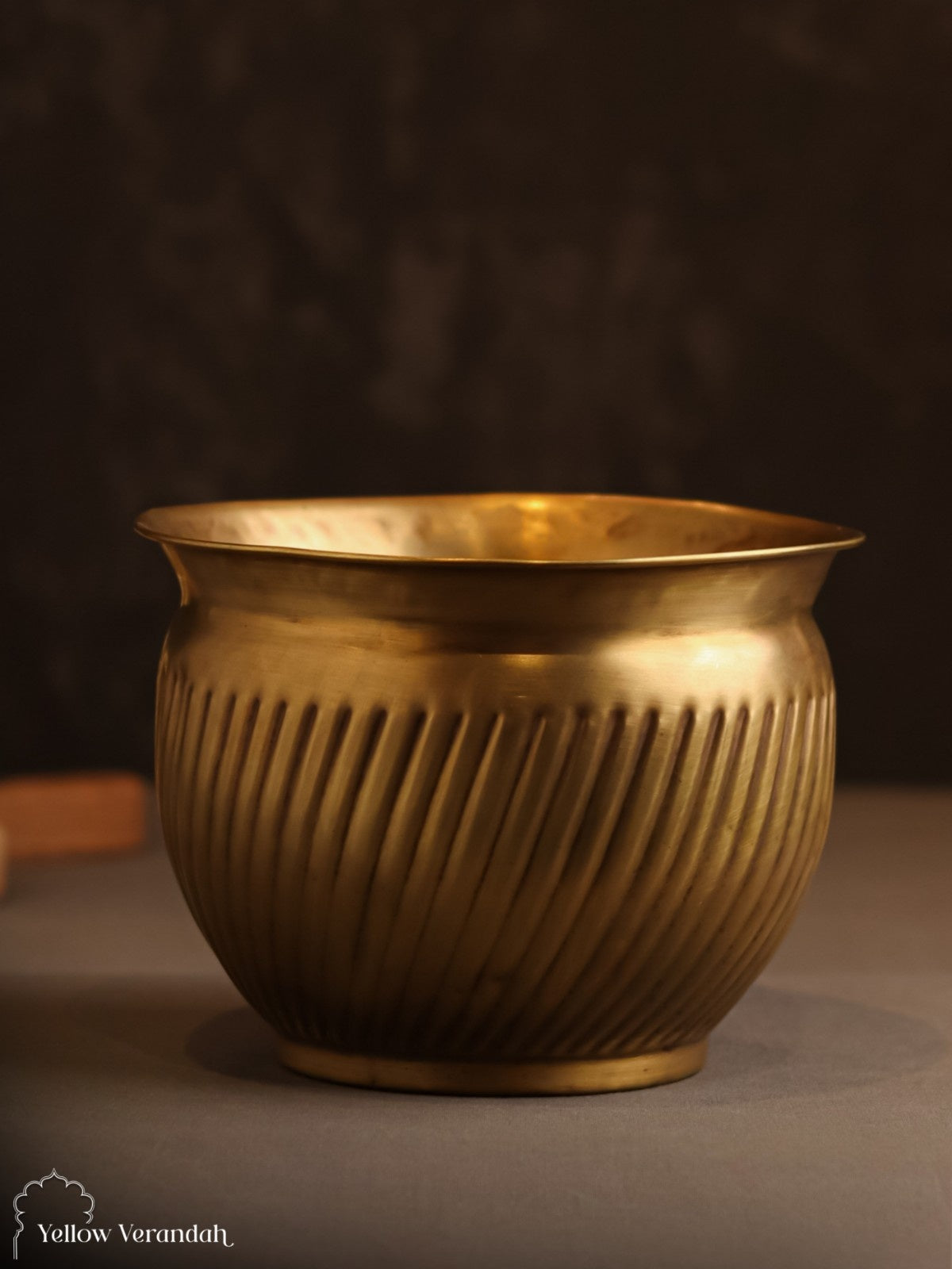 Vintage Brass Carving Planter