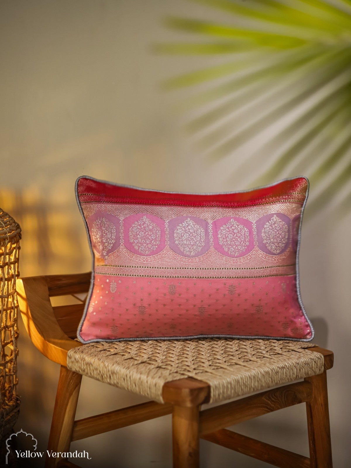 Kanchipuram Silk Cushion Cover - 18.5"x12.5"