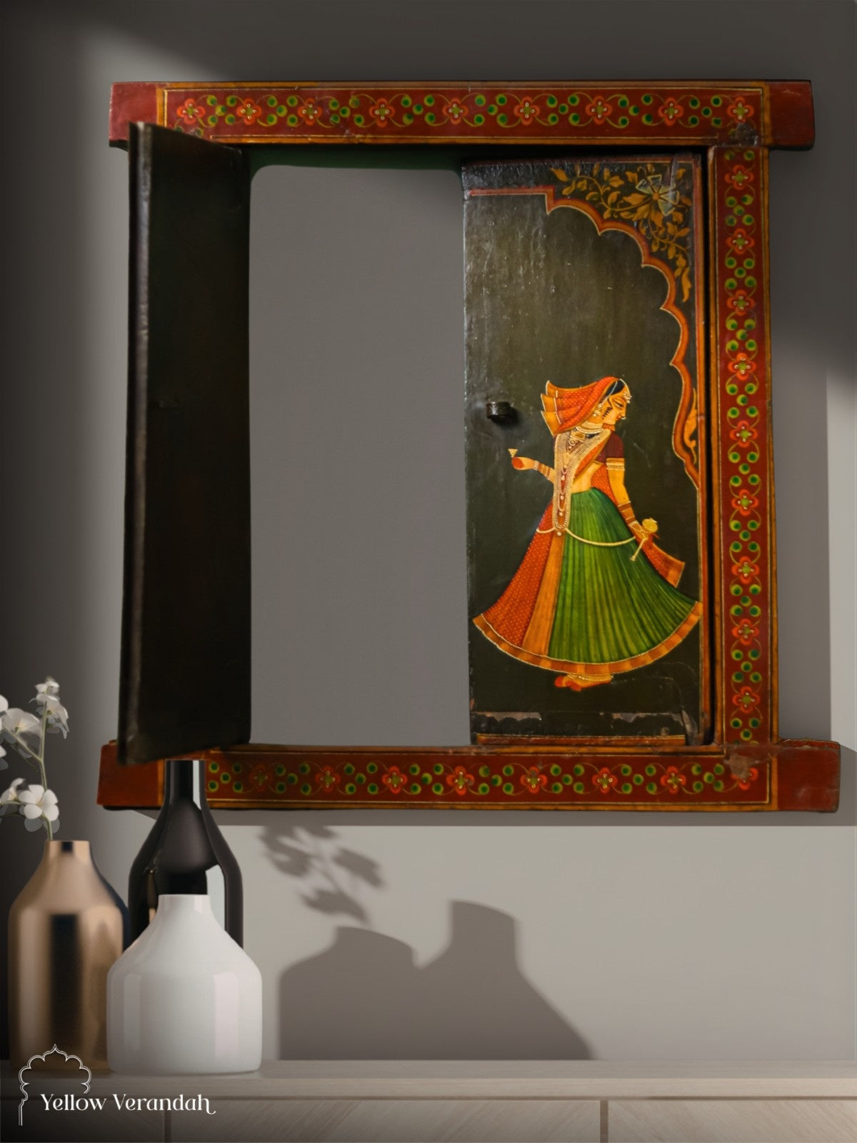 Pichwai Handpainted Wall Panel Window