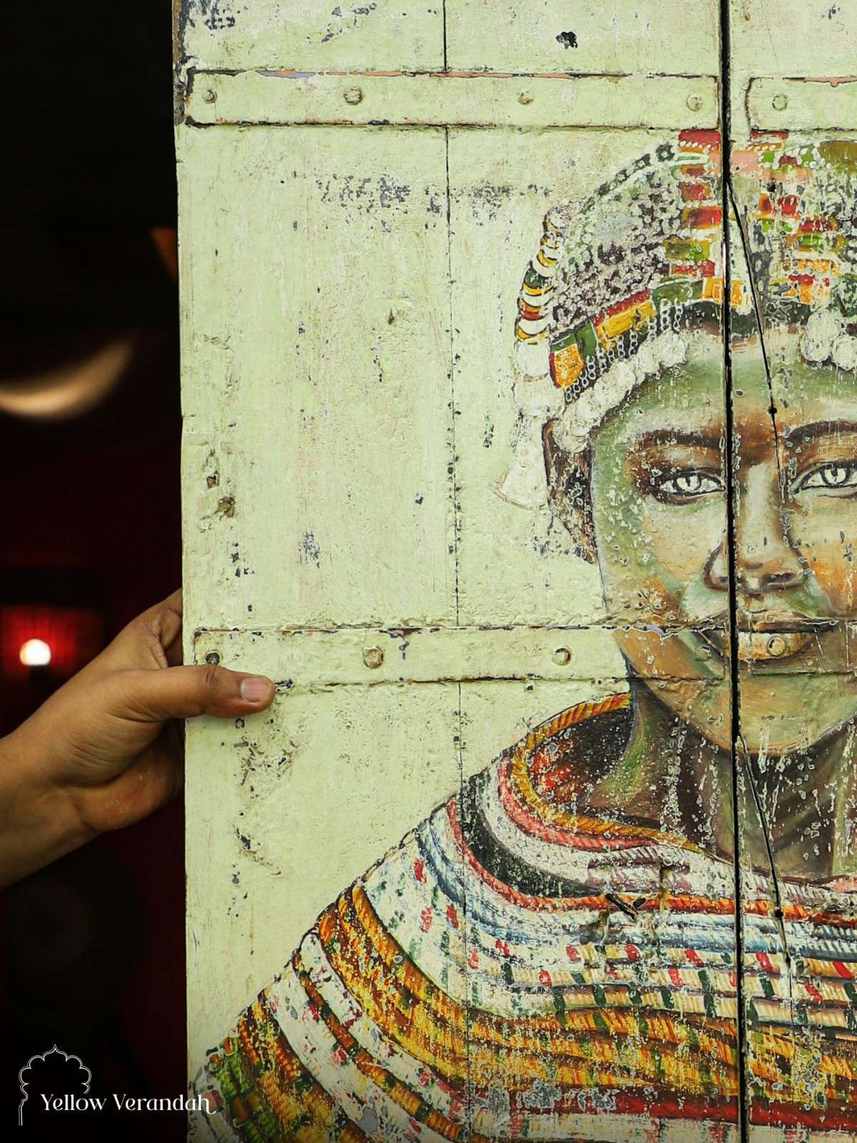 African Tribal Handpainted Wooden Wall Panel