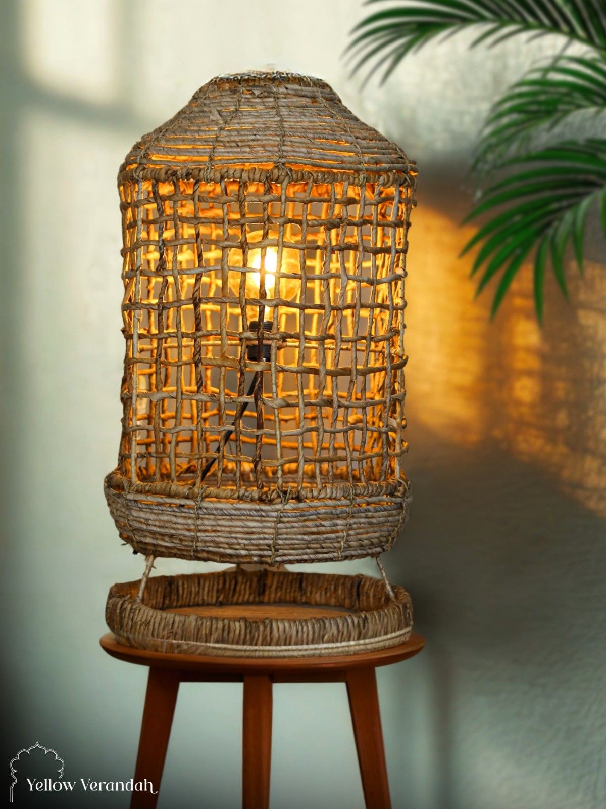 Woven Banana Fibre Table Lamp