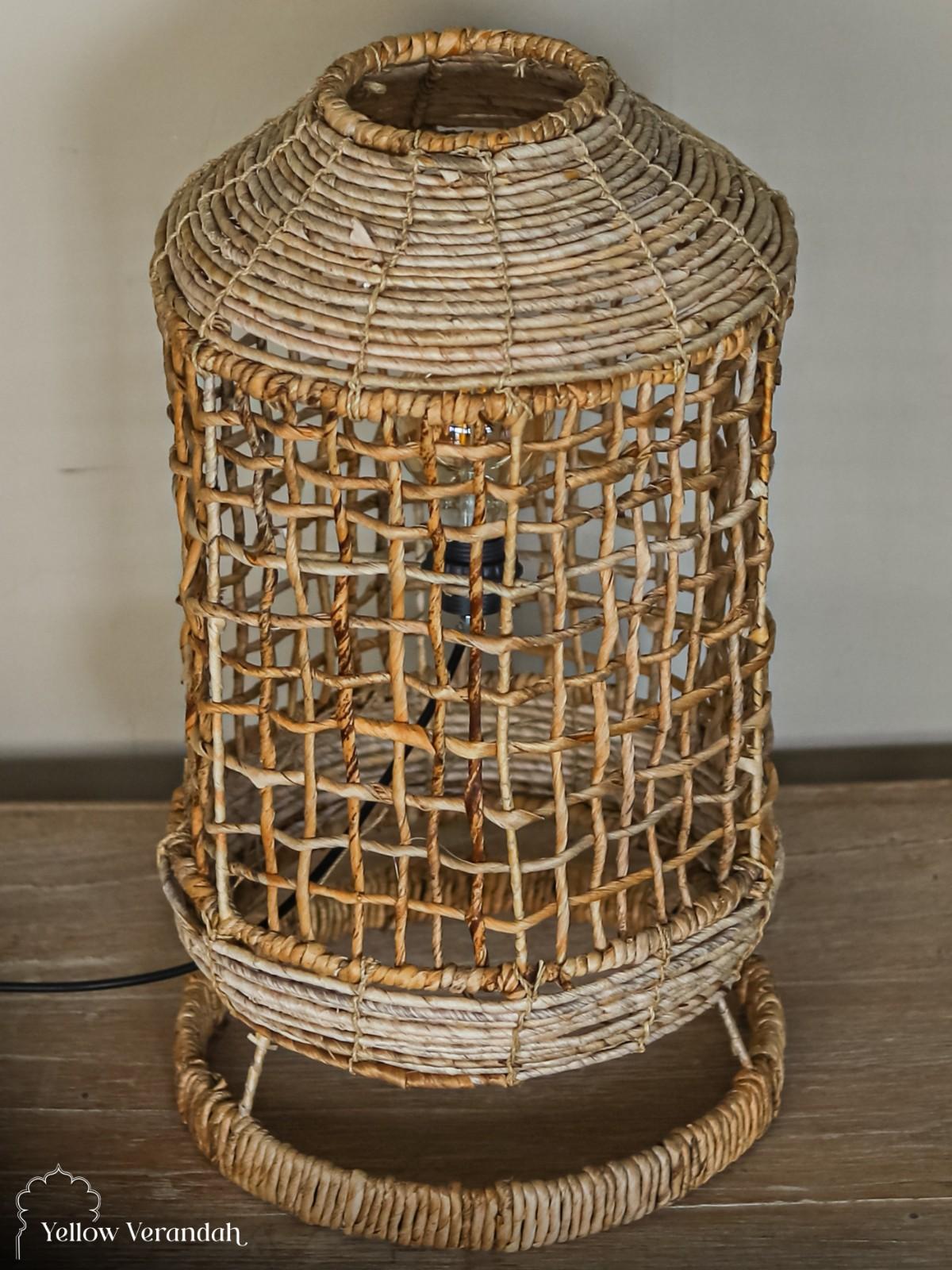 Woven Banana Fibre Table Lamp
