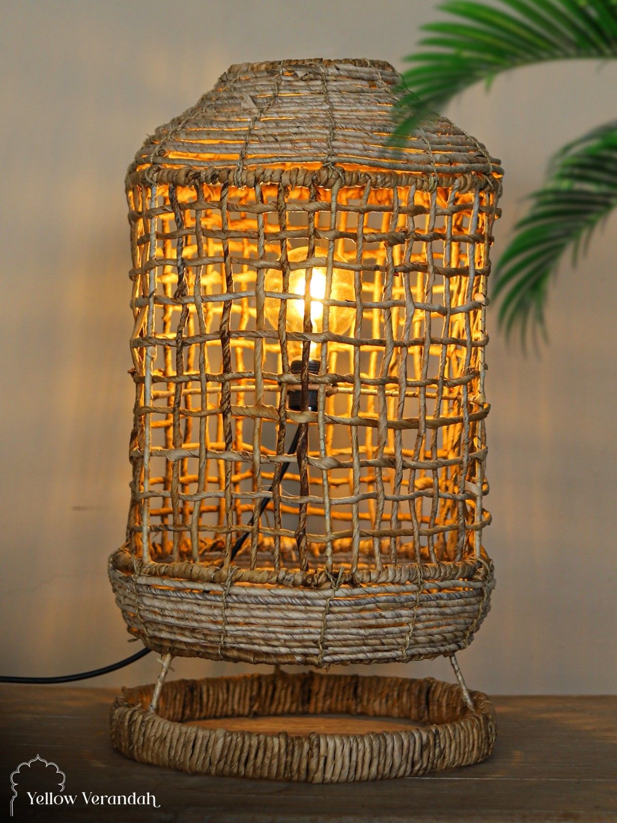 Woven Banana Fibre Table Lamp