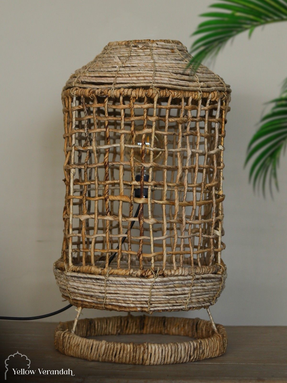 Woven Banana Fibre Table Lamp