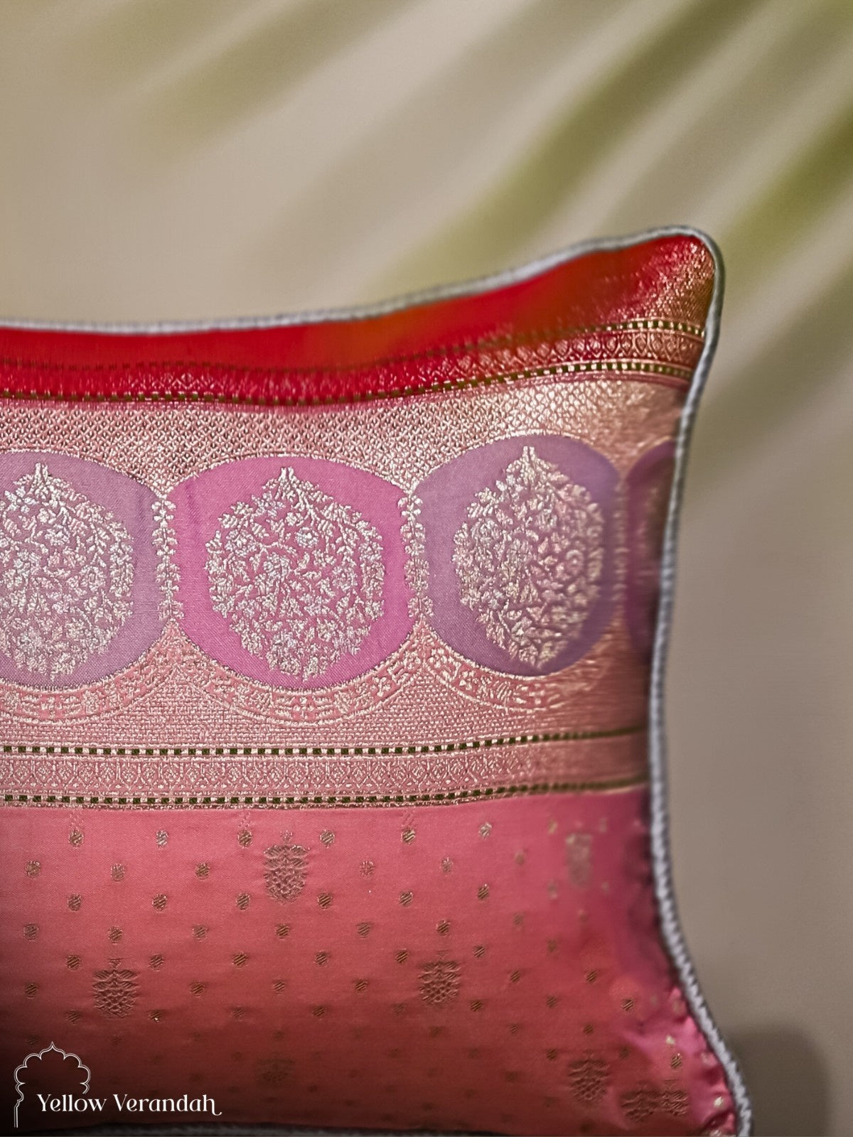 Kanchipuram Silk Cushion Cover - 18.5"x12.5"
