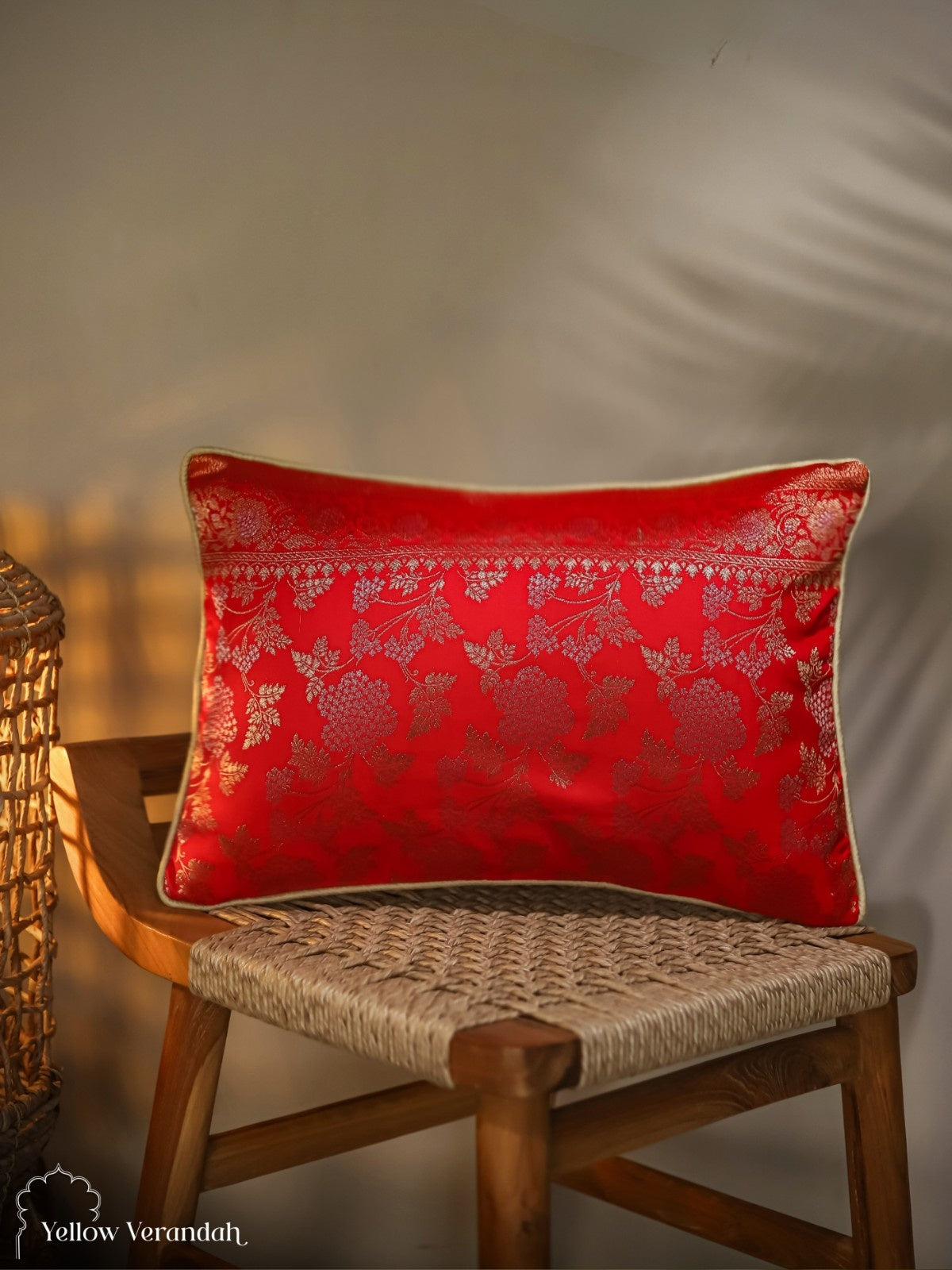Kanchipuram Silk Cushion Cover - 18.5"x12.5"