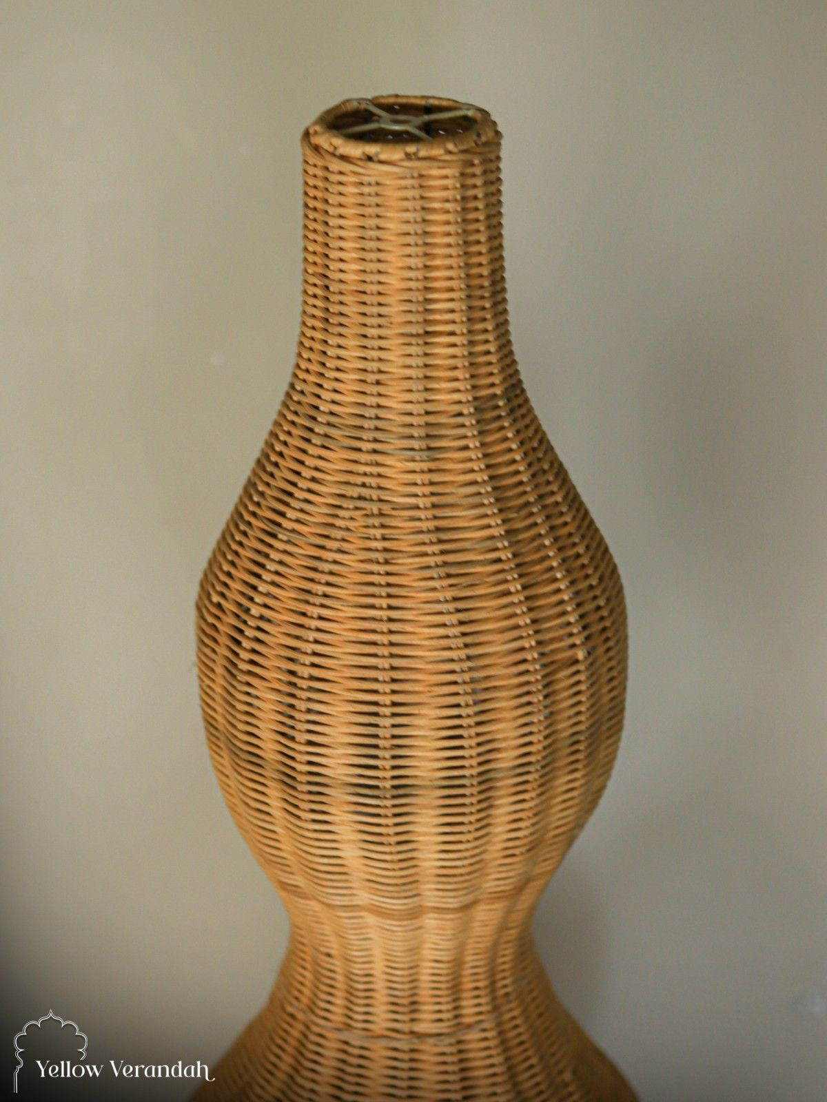Indonesian Cane Gourd Floor Lamp