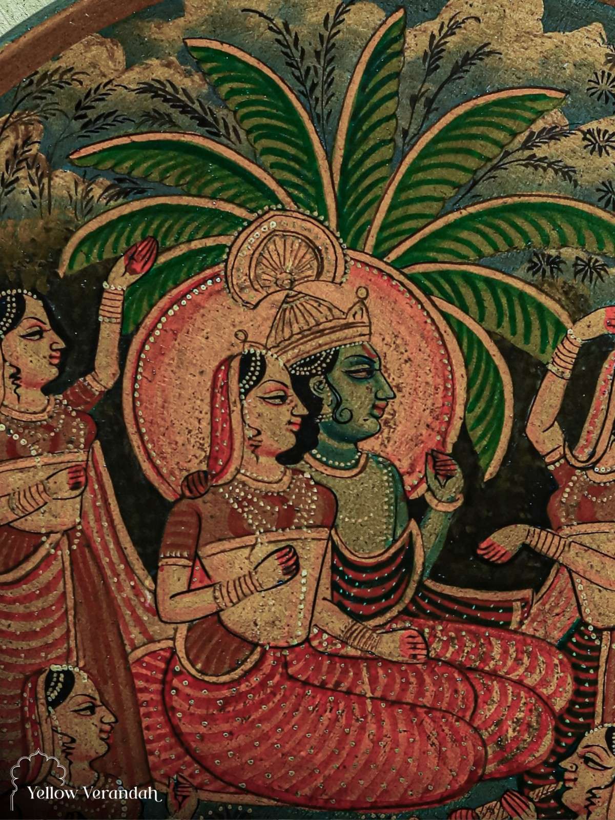 Pichwai Krishna Wall Plate - 15"