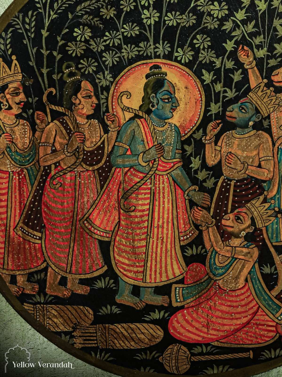 Pichwai Sri Ram Wall Plate - 16"