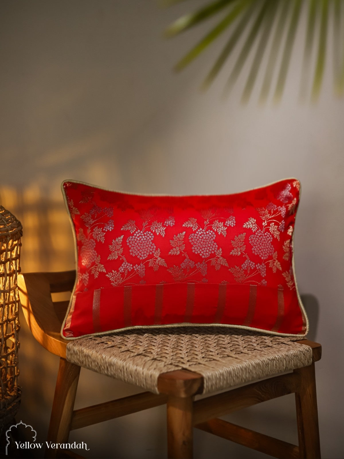 Kanchipuram Silk Cushion Cover - 18.5"x12.5"
