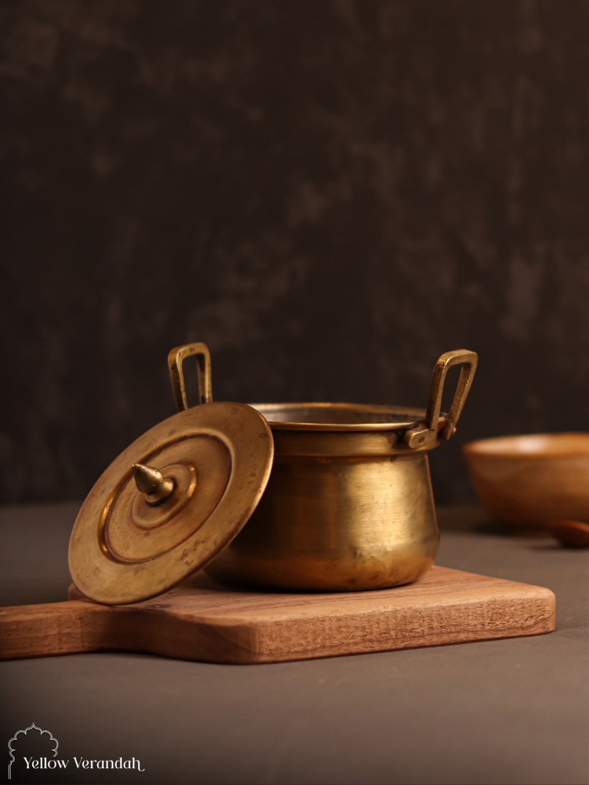 Vintage Brass Serving Pot With Lid