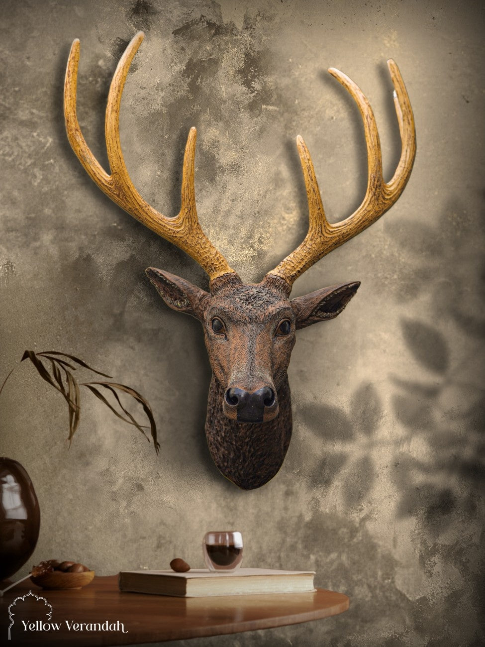 Regal Deer Head Wall Sculpture – Yellow Verandah