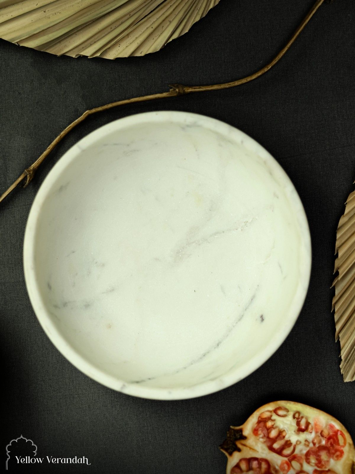 Marble Stone Serving Bowl - White