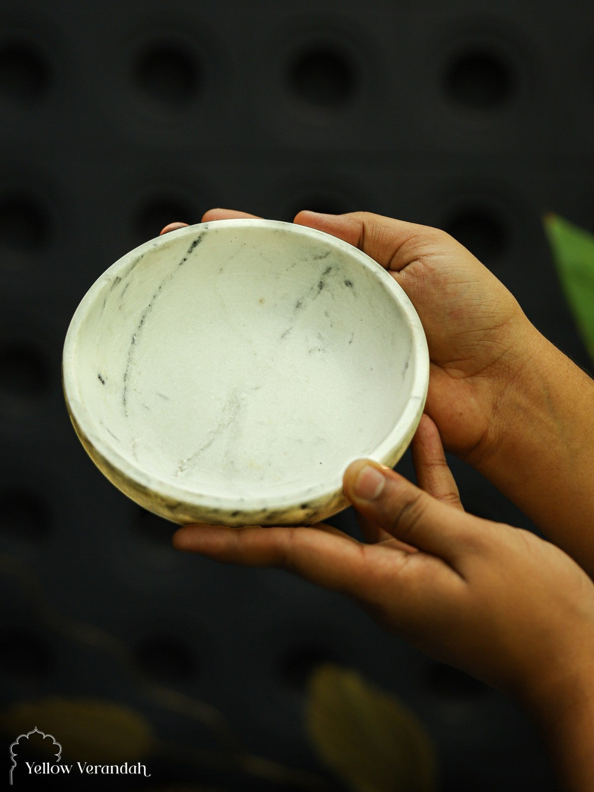 Marble Stone Serving Bowl - White