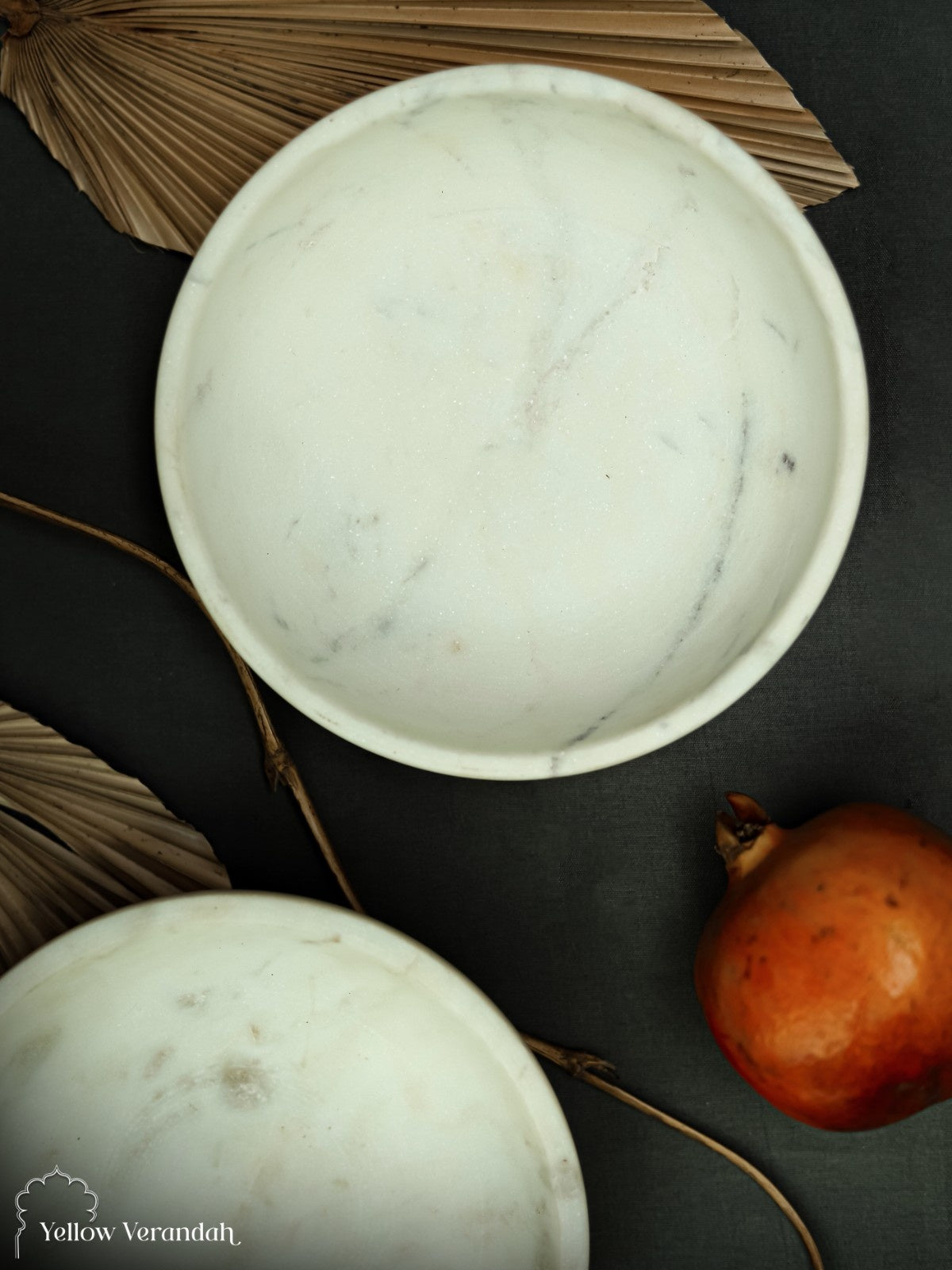 Marble Stone Serving Bowl - White