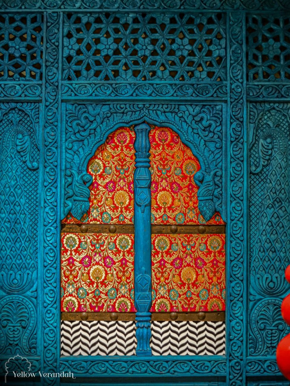Wooden Blue Jharokha in Royal Banaras