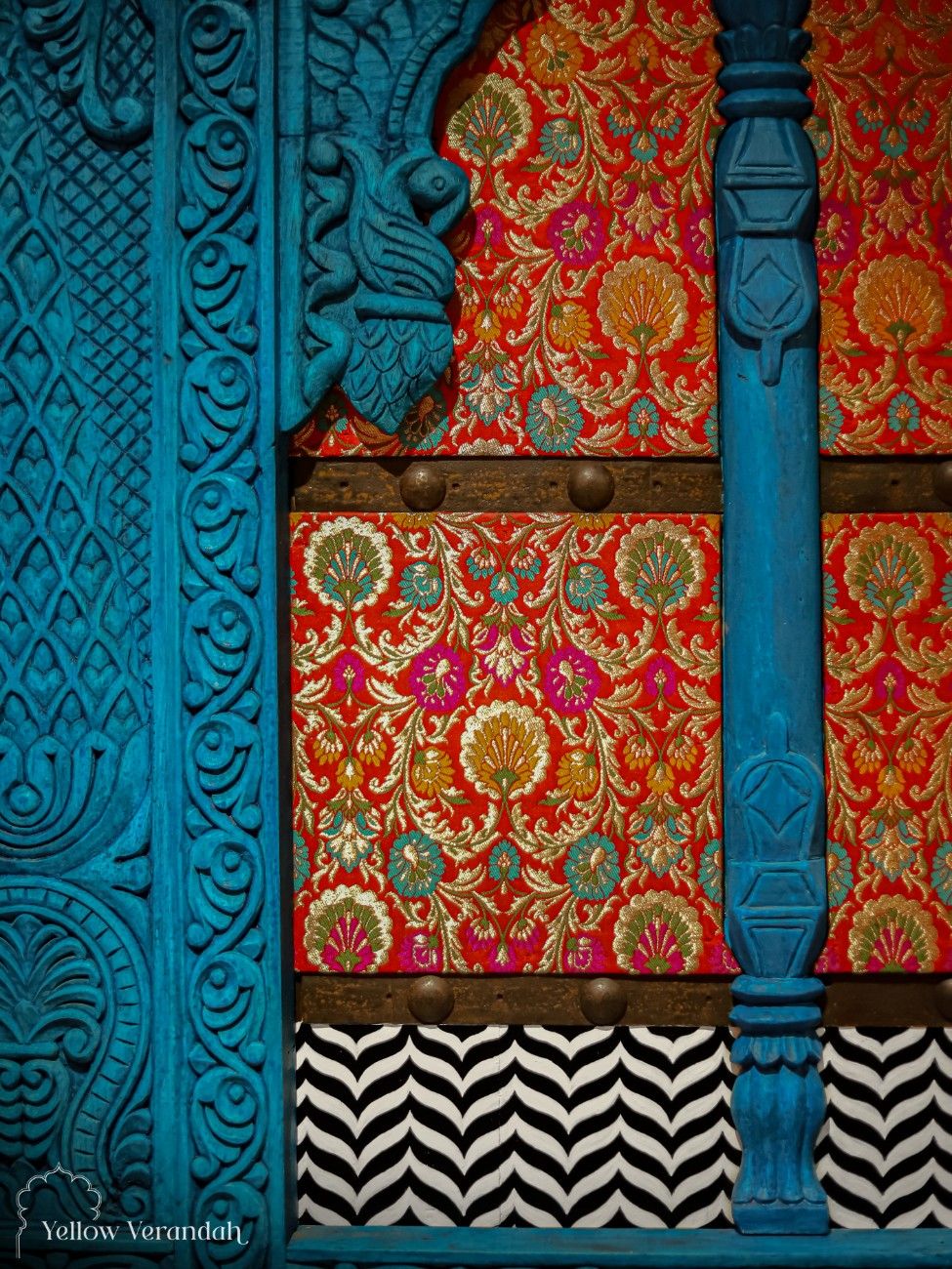 Wooden Blue Jharokha in Royal Banaras