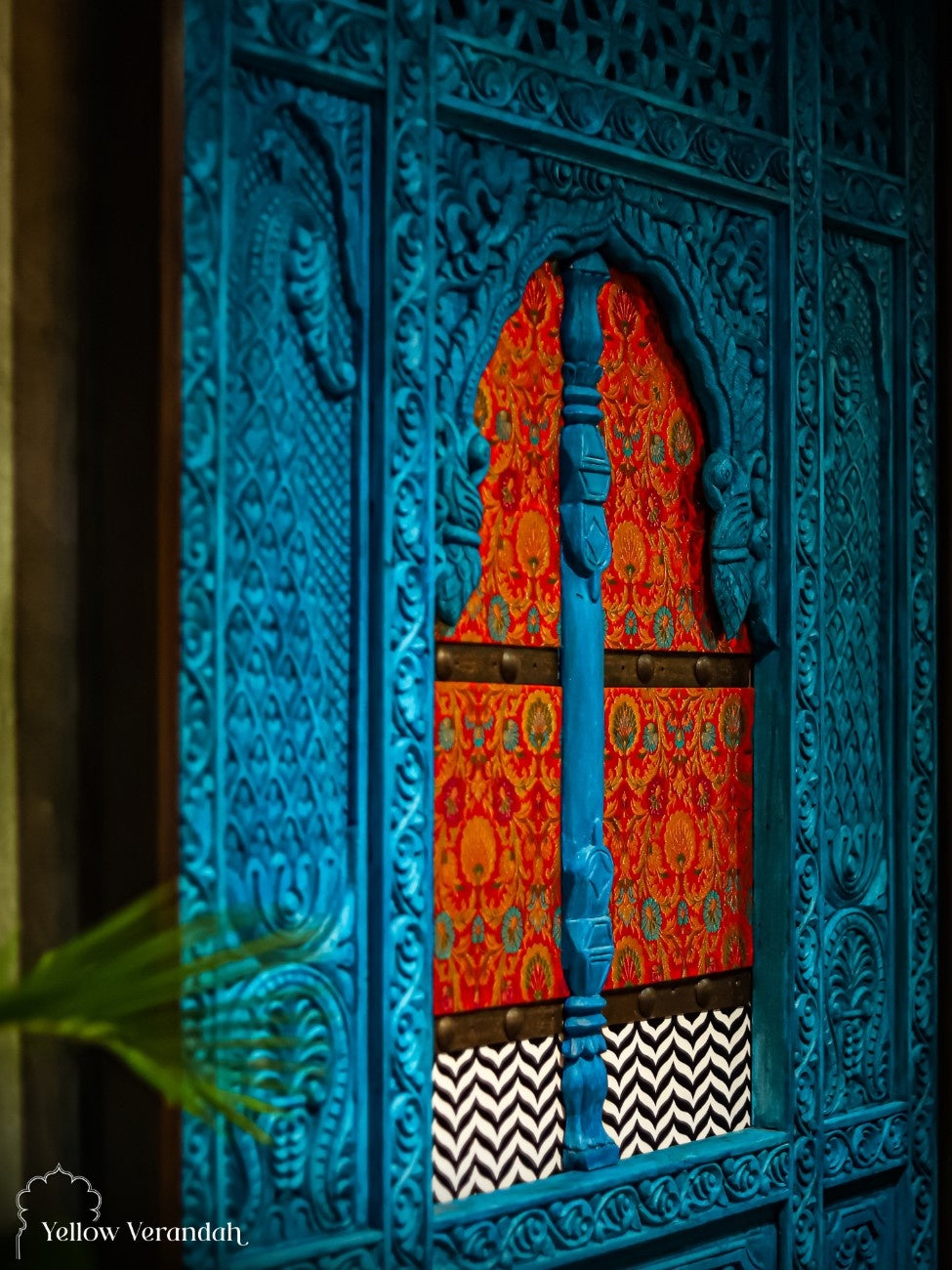 Wooden Blue Jharokha in Royal Banaras