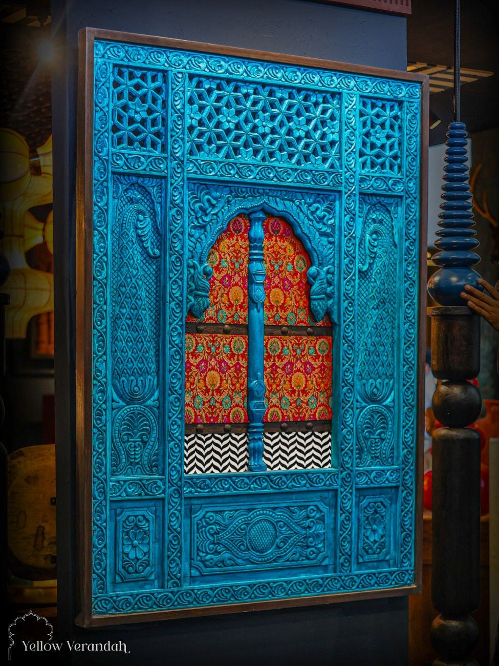 Wooden Blue Jharokha in Royal Banaras