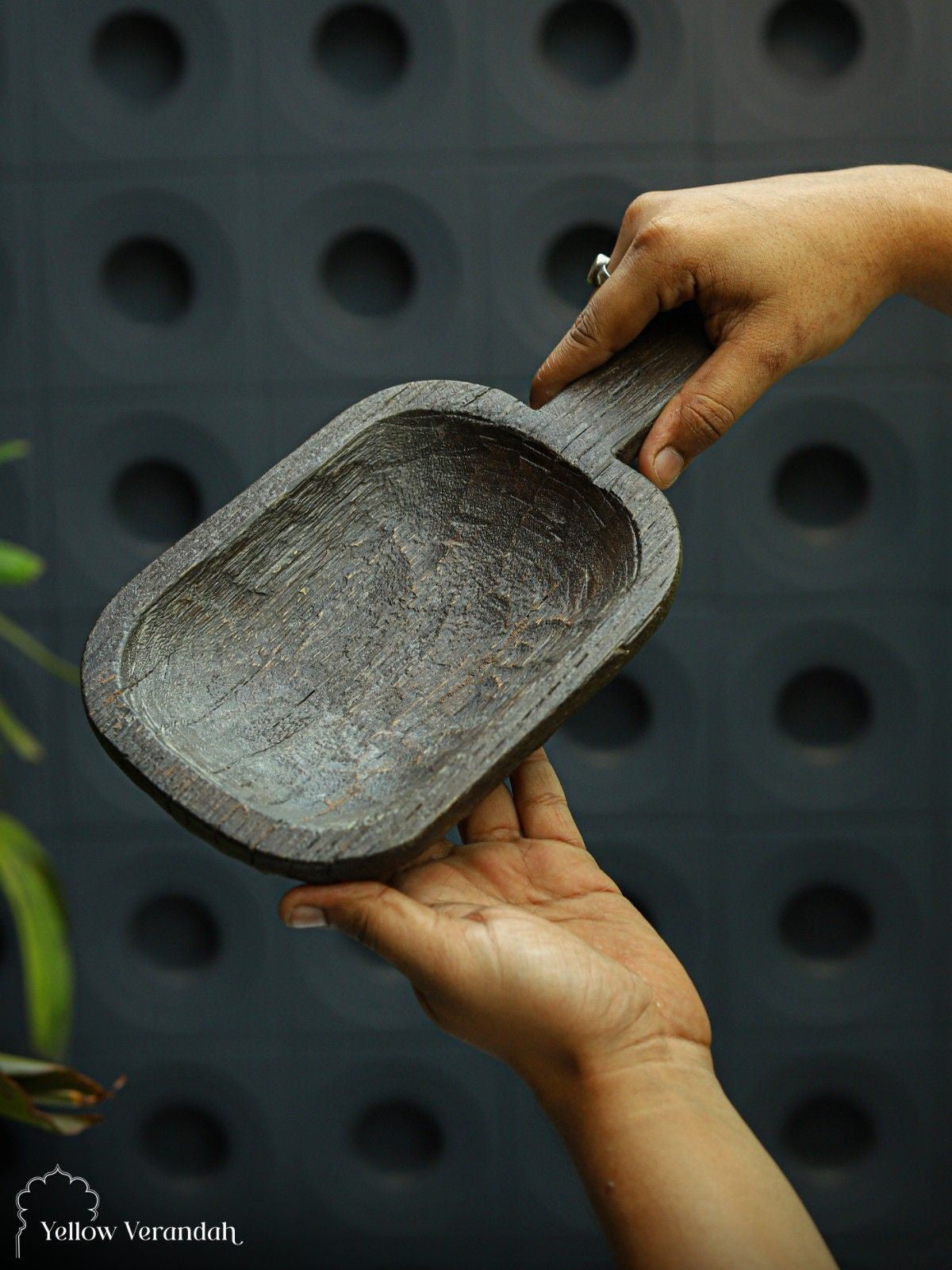 Teak Wood Serving Platter With Handle