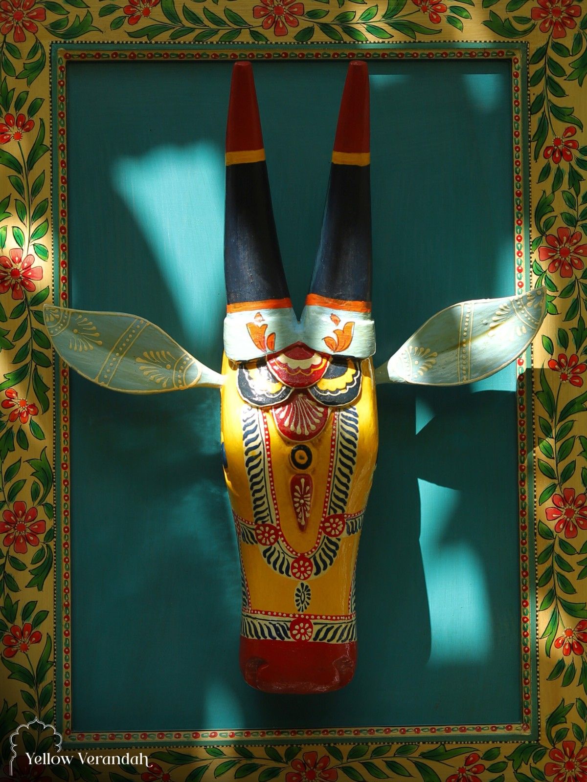 Wooden Wall Frame with Nandi Head