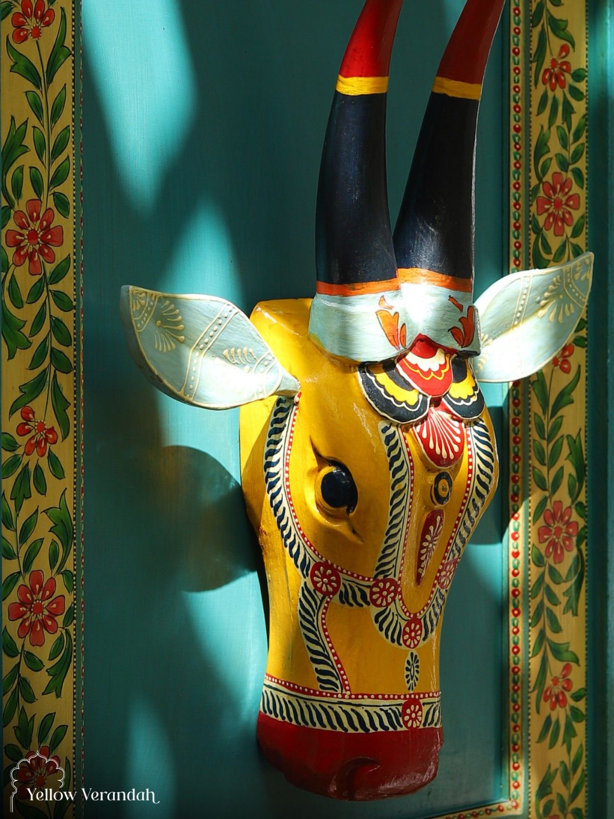 Wooden Wall Frame with Nandi Head