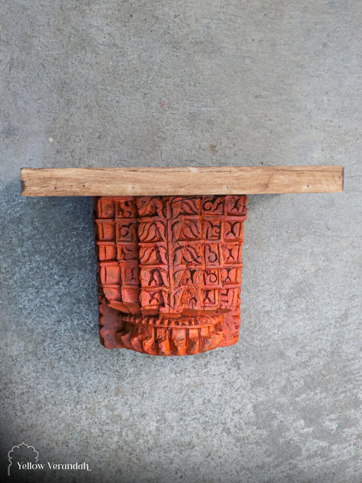 Antique Wooden Bracket Wall Shelf