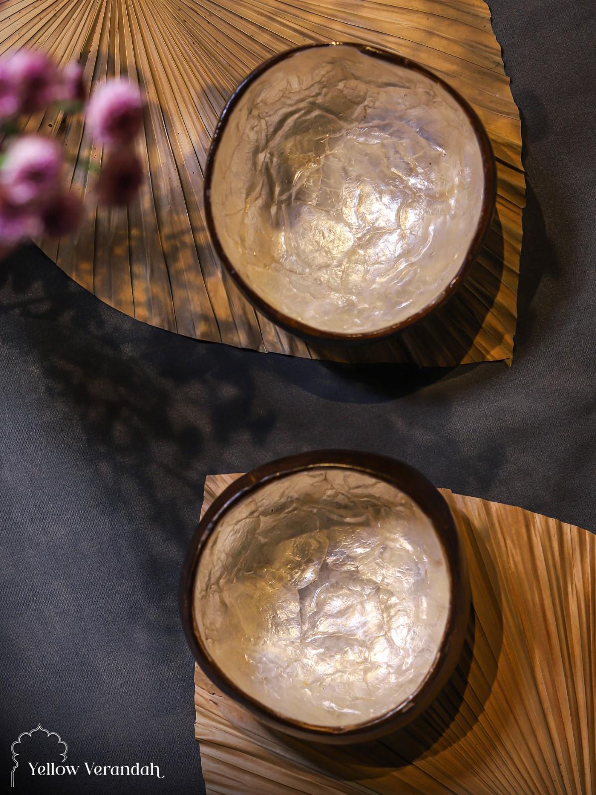 Natural Coconut Bowl - White Sea Shell