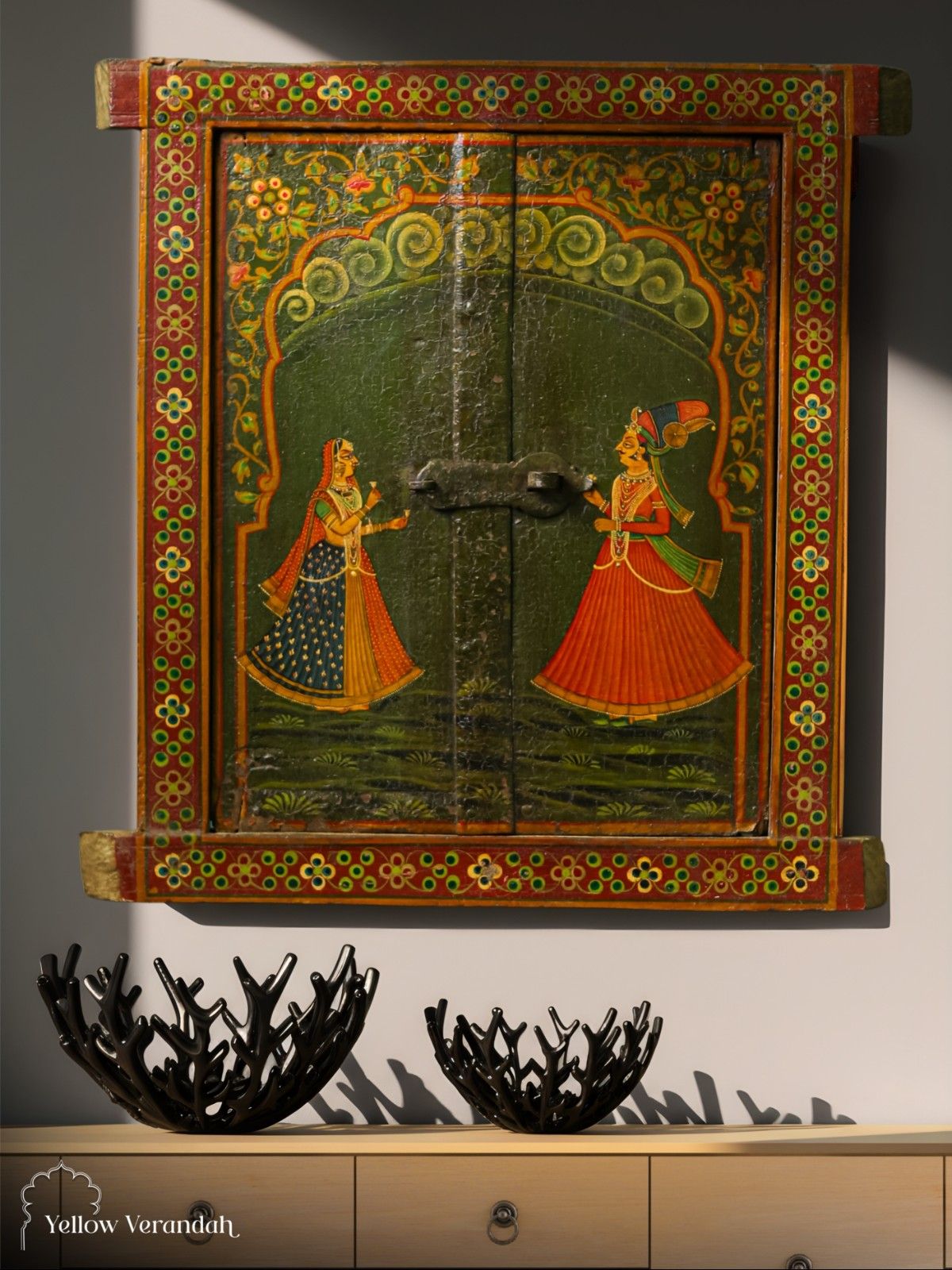 Pichwai Handpainted Wall Panel Window