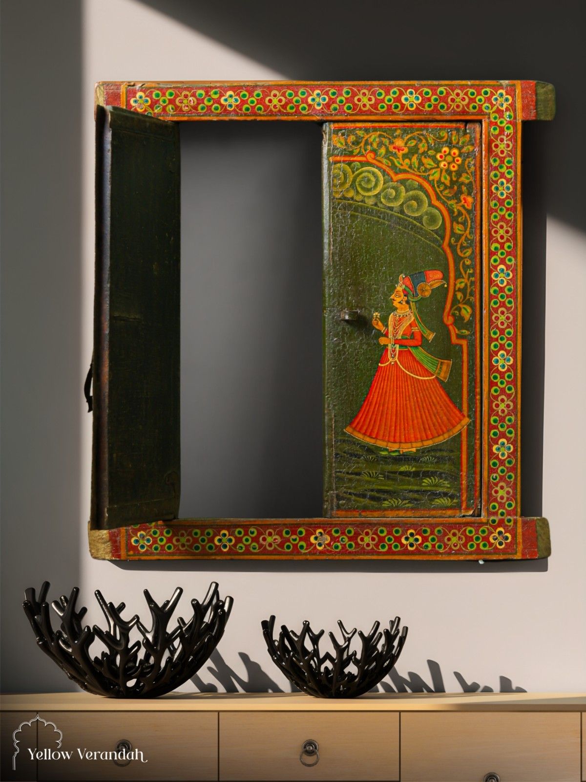 Pichwai Handpainted Wall Panel Window