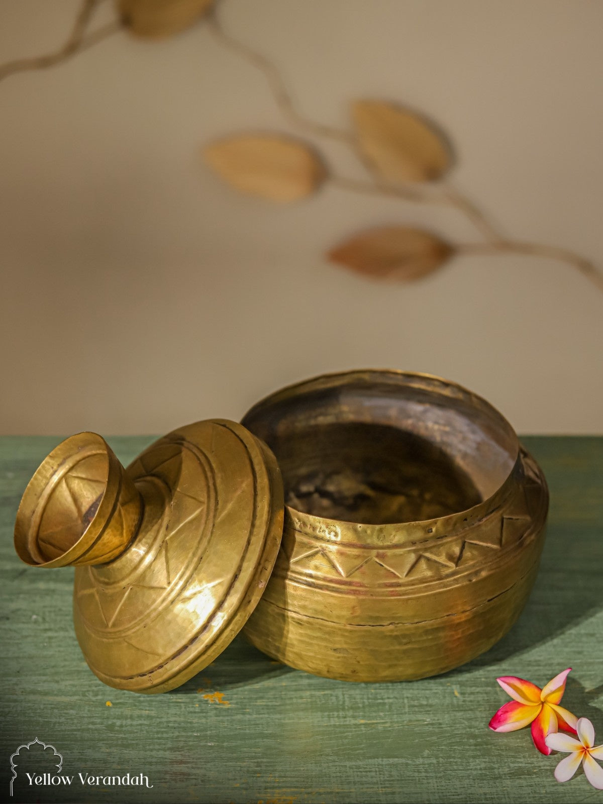 Vintage Brass Grain Pot with Lid