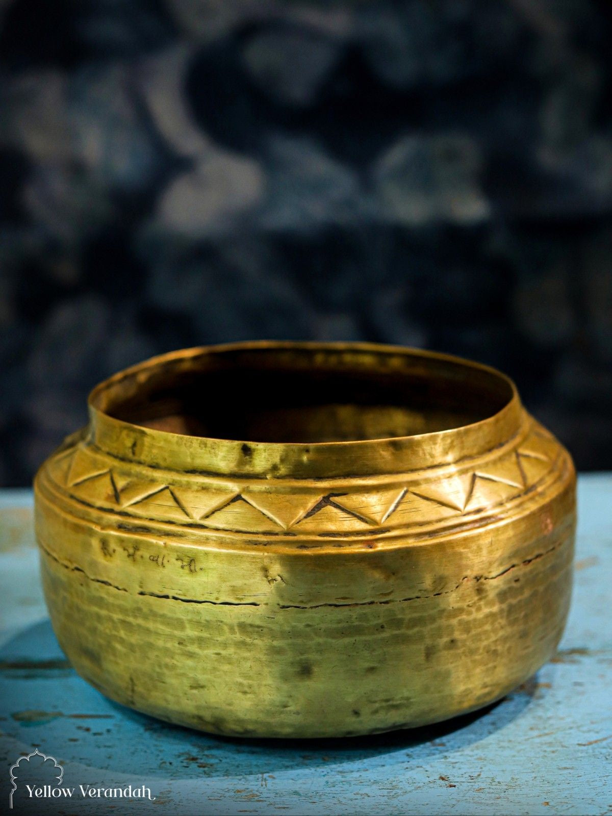 Vintage Brass Grain Pot with Lid