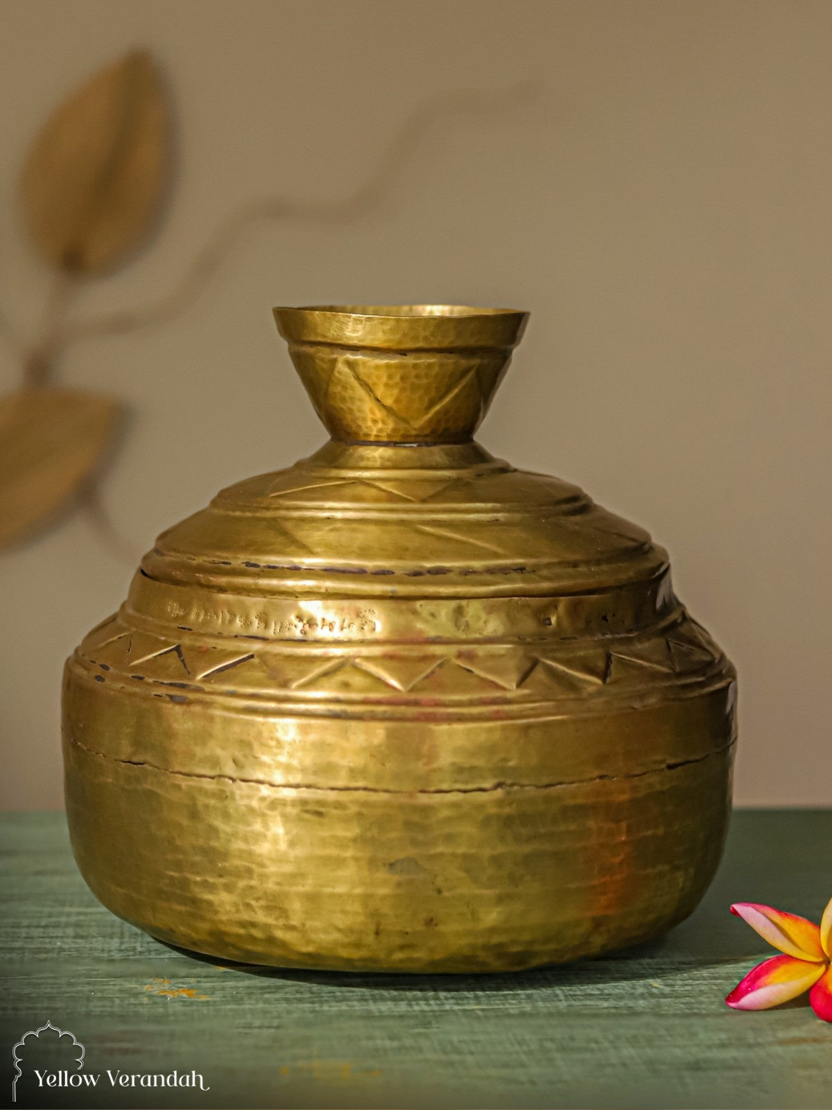 Vintage Brass Grain Pot with Lid