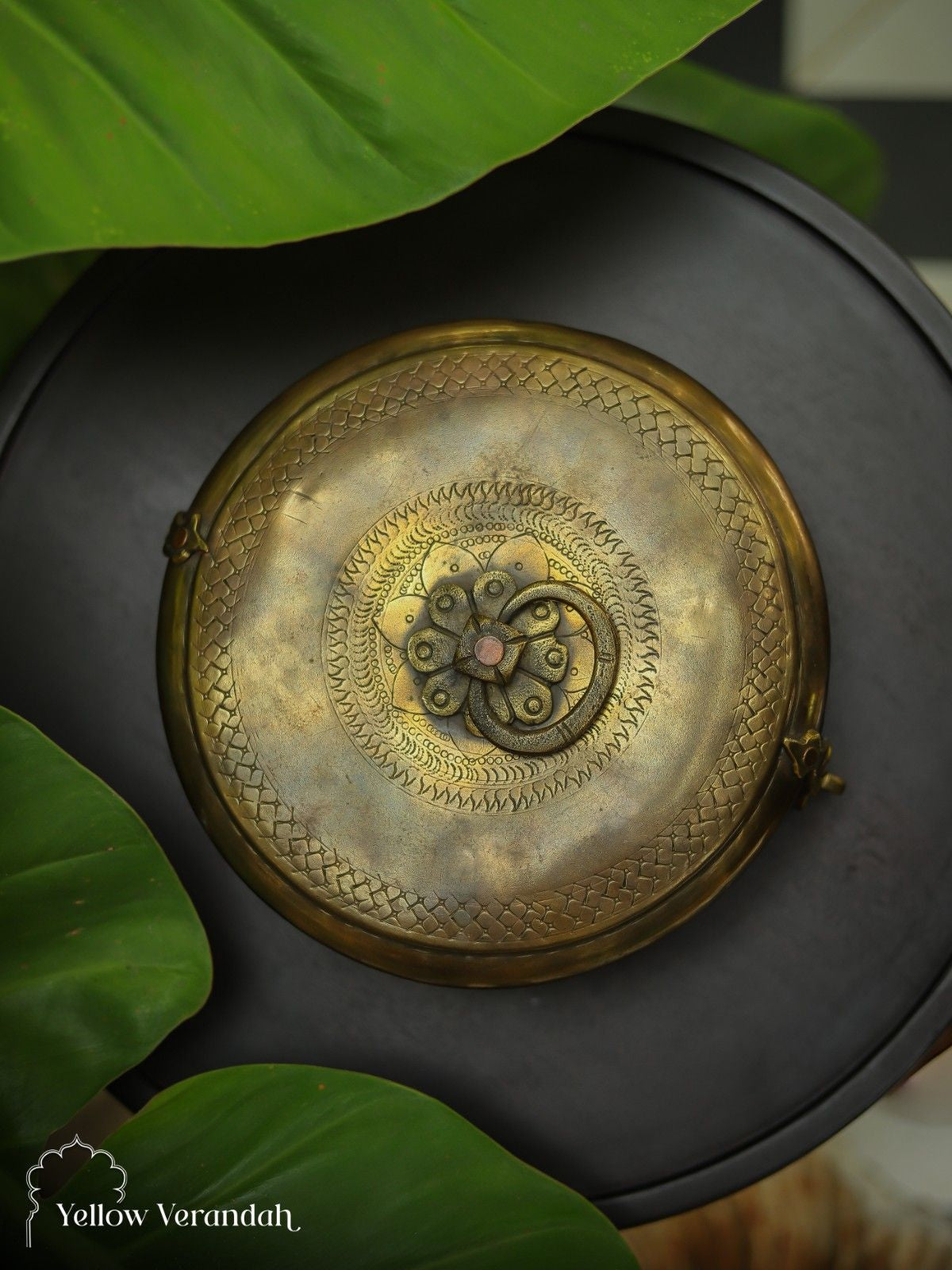 Vintage Brass Chapati Box - Dia 8"